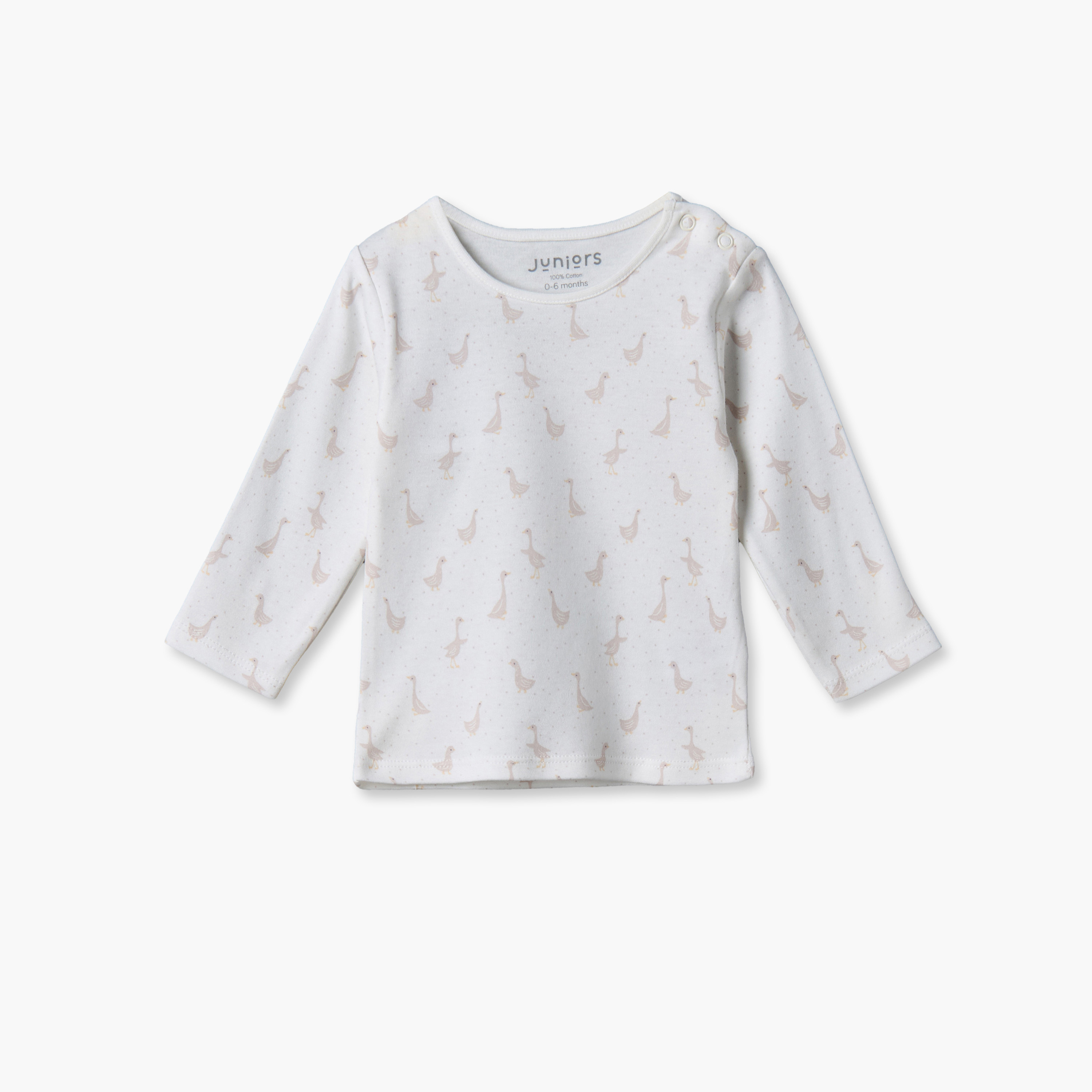 طقم بيجاما قطن بياقة مستديرة وأكمام طويلة وطبعات من جونيورز-baby-girls-clothing-nightwear-pyjamasets-image-2