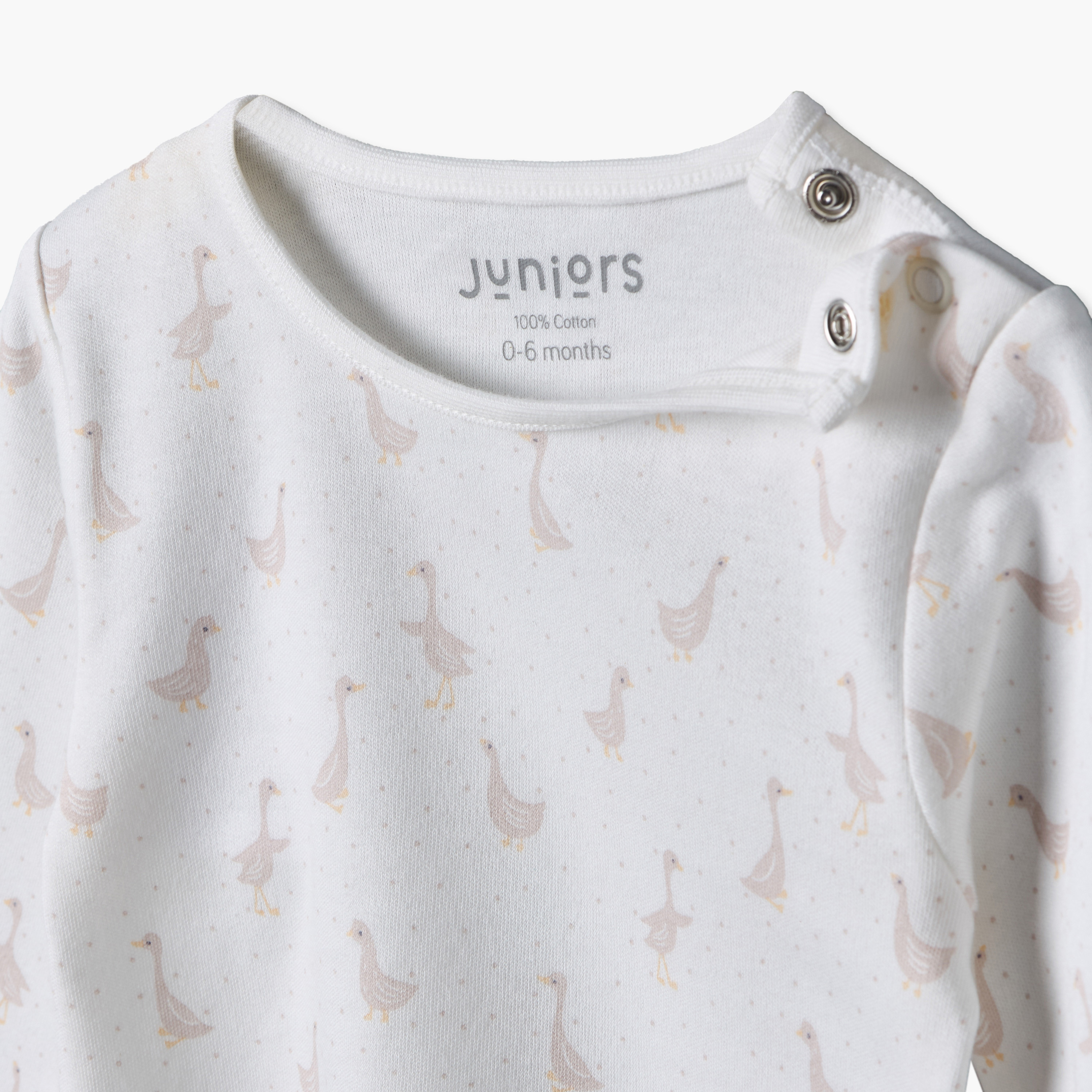 طقم بيجاما قطن بياقة مستديرة وأكمام طويلة وطبعات من جونيورز-baby-girls-clothing-nightwear-pyjamasets-image-6