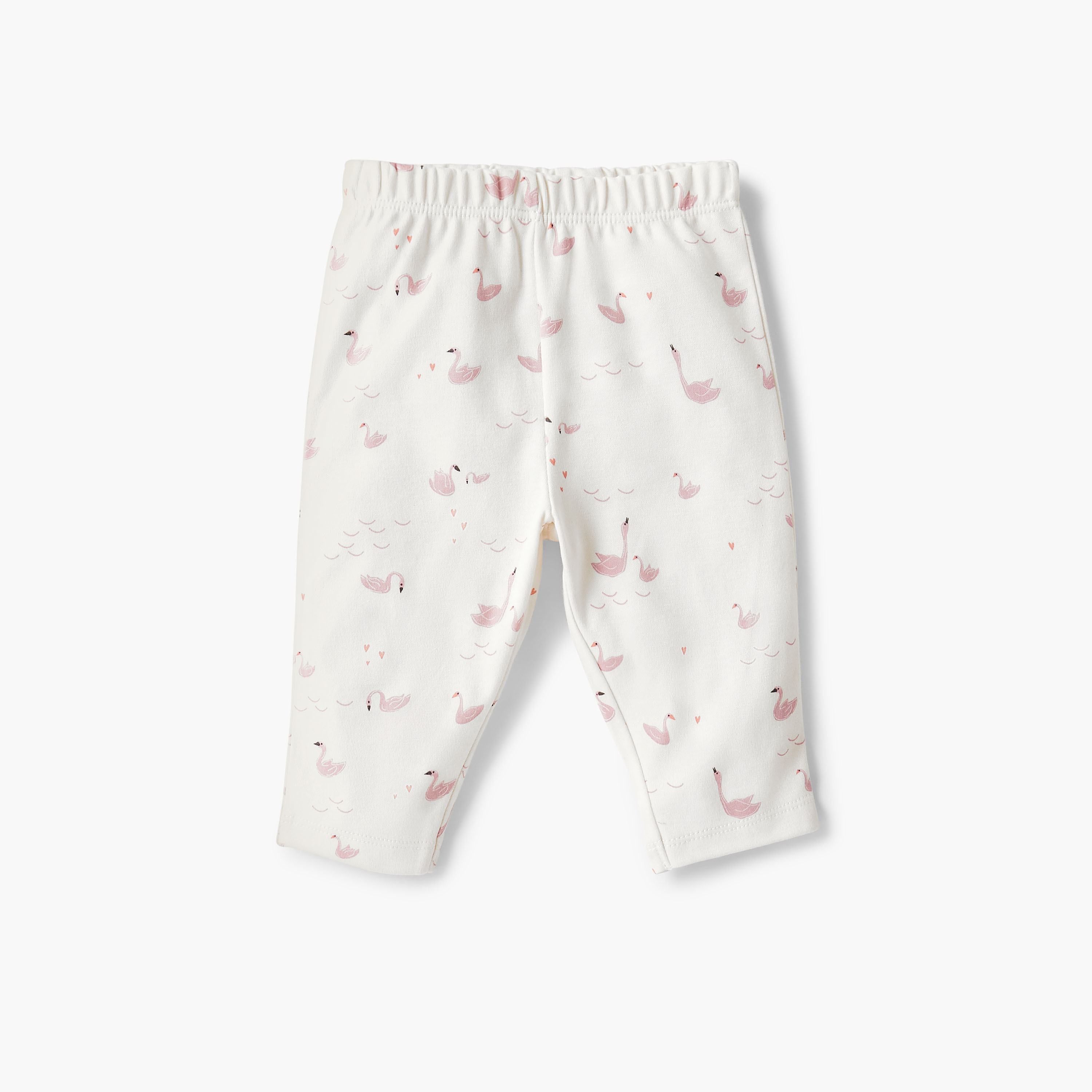 Juniors Swan Print T-shirt and Pyjama Set-baby-girls-clothing-nightwear-pyjamasets-image-3