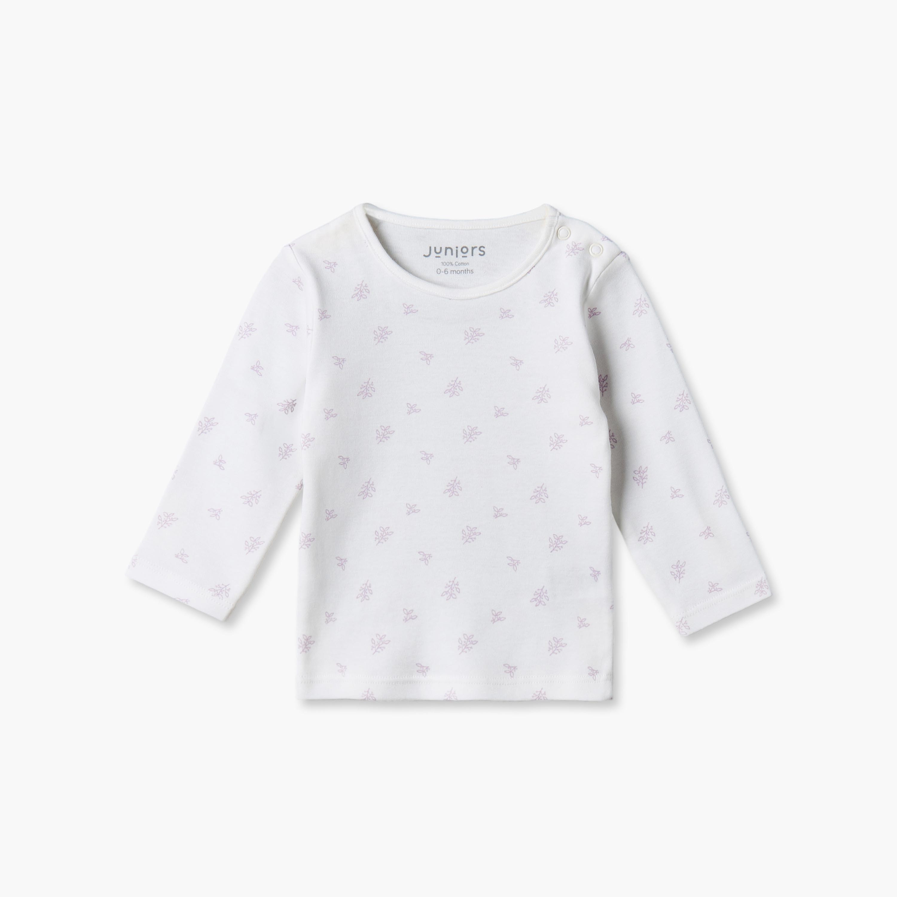 طقم بيجاما قطن بياقة مستديرة وأكمام طويلة وطبعات من جونيورز-baby-girls-clothing-nightwear-pyjamasets-image-2