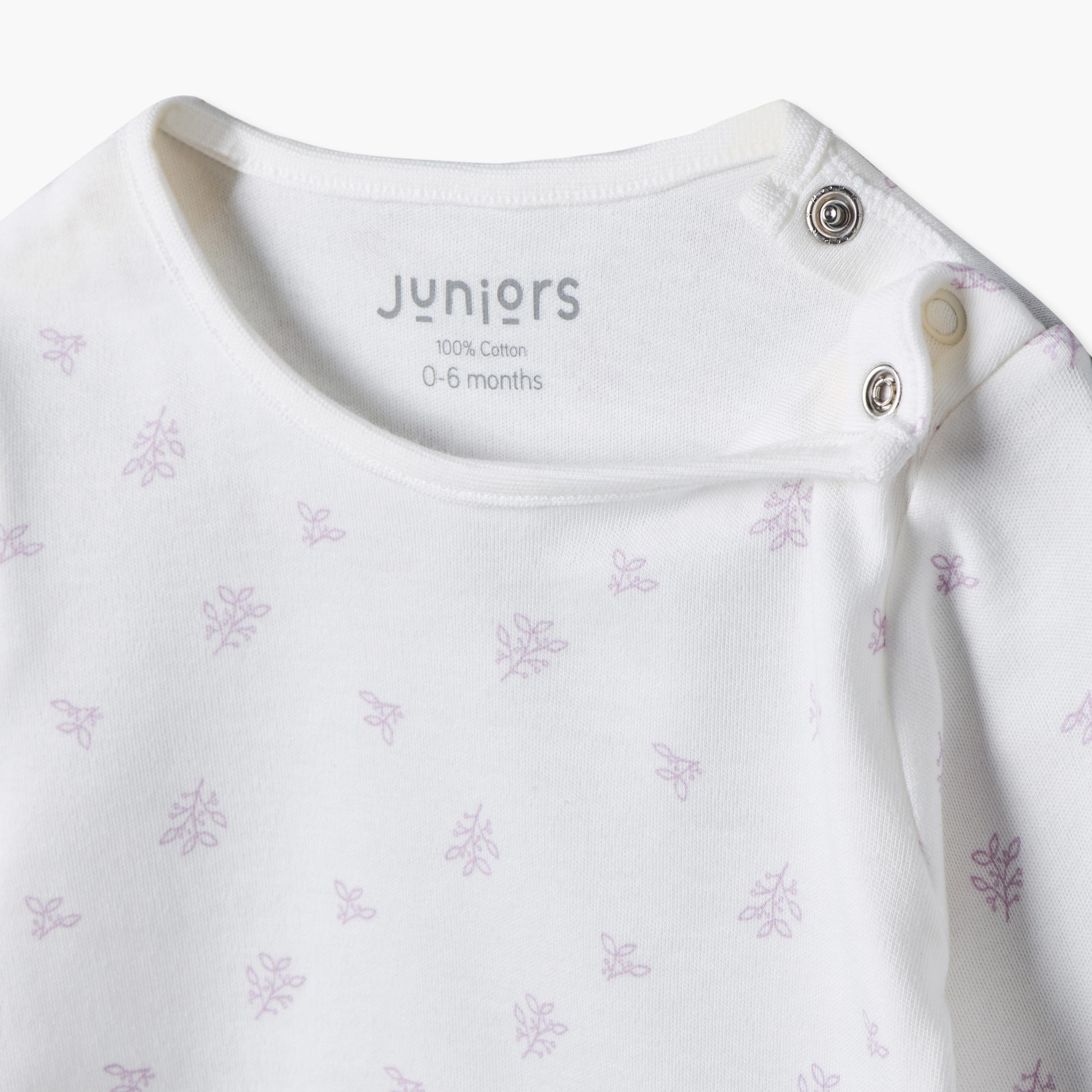 طقم بيجاما قطن بياقة مستديرة وأكمام طويلة وطبعات من جونيورز-baby-girls-clothing-nightwear-pyjamasets-image-6