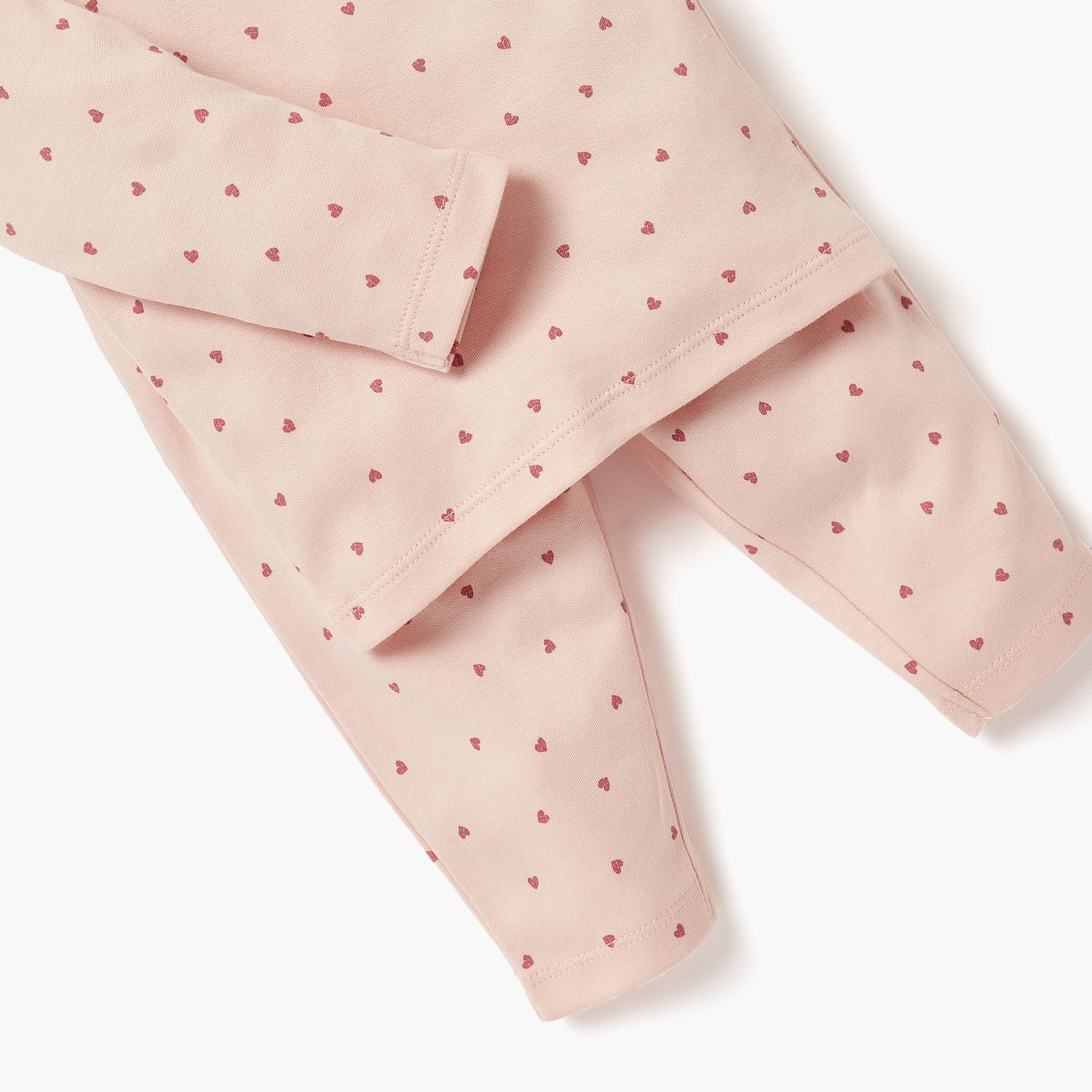 Juniors Heart Print T-shirt and Pyjama Set-baby-girls-clothing-nightwear-pyjamasets-image-4