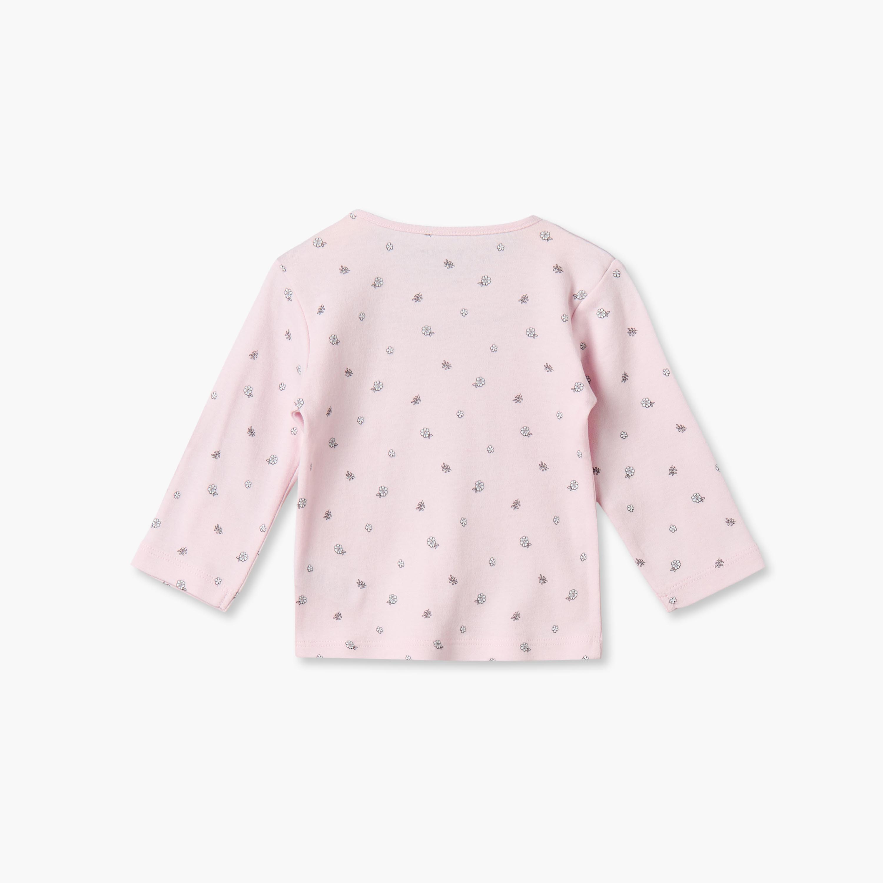 طقم بيجاما قطن بياقة مستديرة وأكمام طويلة وطبعات من جونيورز-baby-girls-clothing-nightwear-pyjamasets-image-4