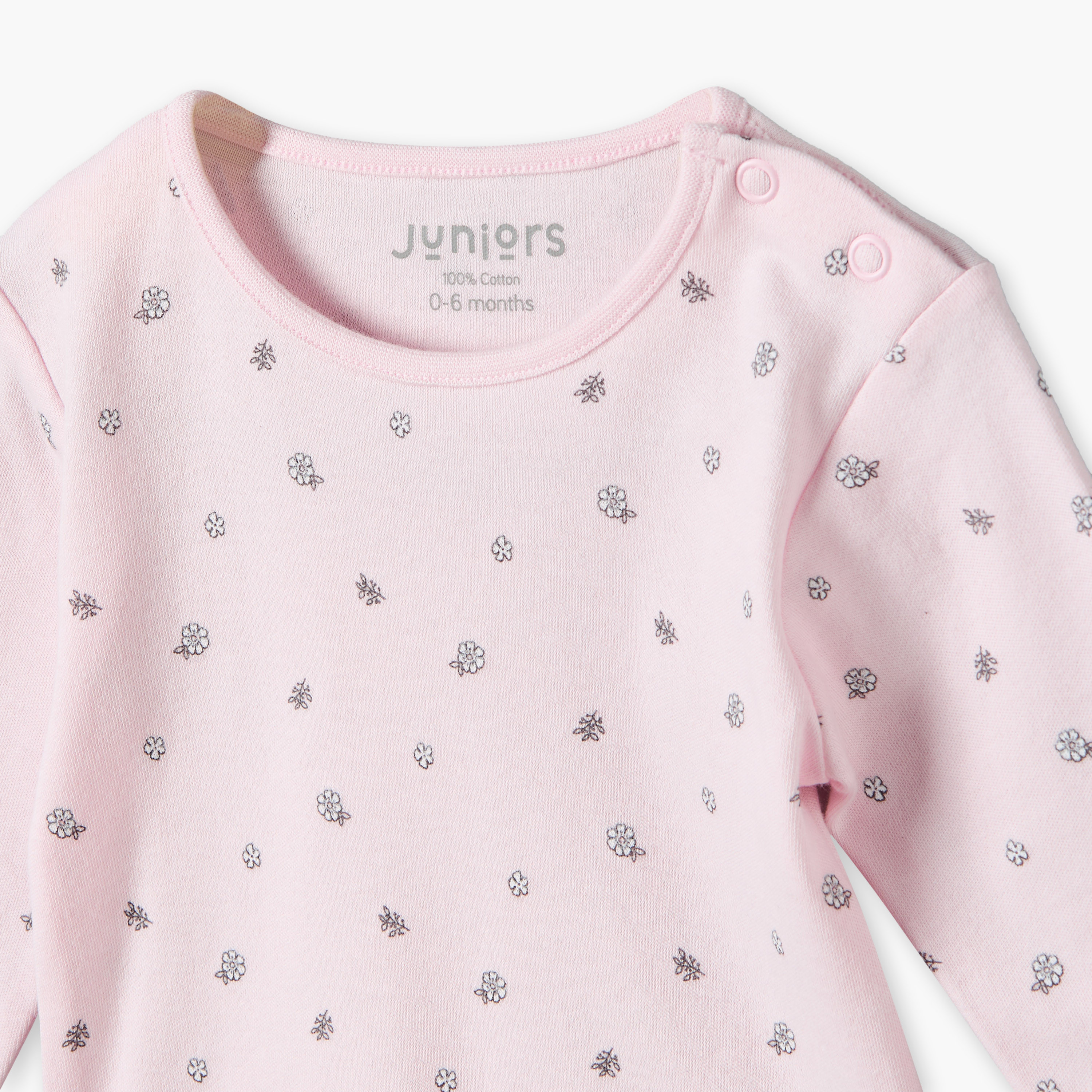 طقم بيجاما قطن بياقة مستديرة وأكمام طويلة وطبعات من جونيورز-baby-girls-clothing-nightwear-pyjamasets-image-6
