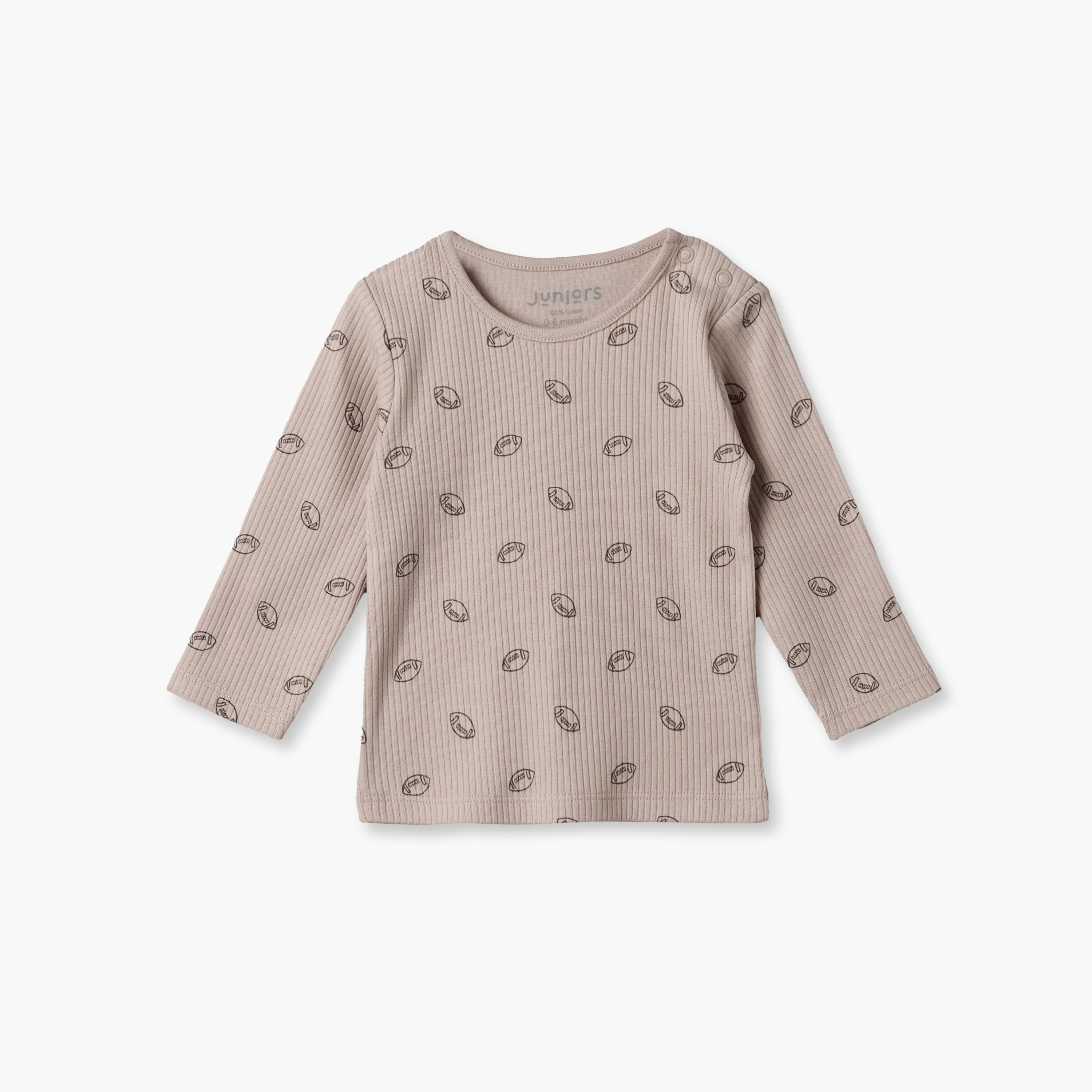 Juniors Cotton Round Neck Long Sleeves Pyjama Set with Rugby Ball Print-baby-boys-clothing-nightwear-pyjamasets-image-2