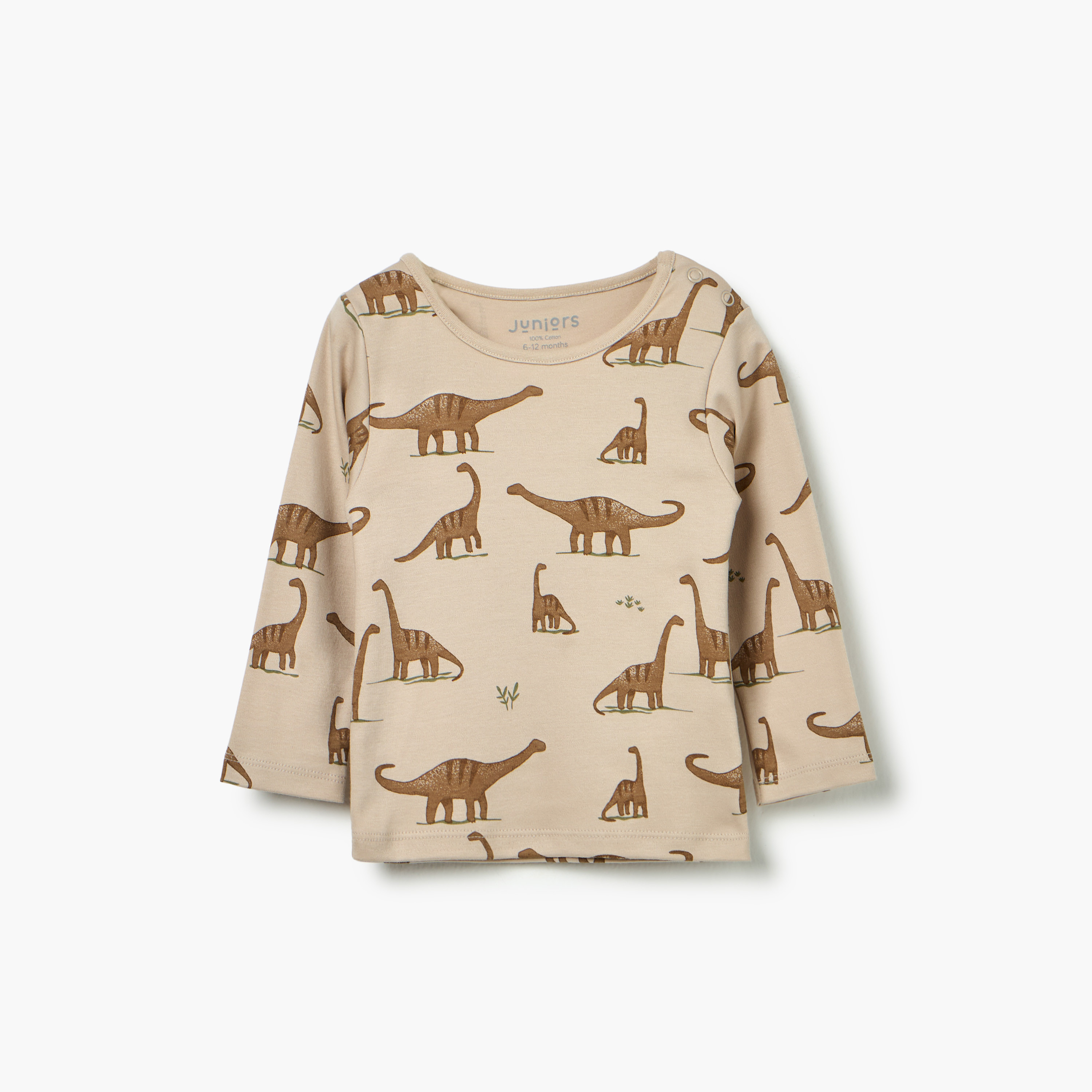 Juniors Dinosaur Print T-Shirt and Pyjama Set-baby-boys-clothing-nightwear-pyjamasets-image-2