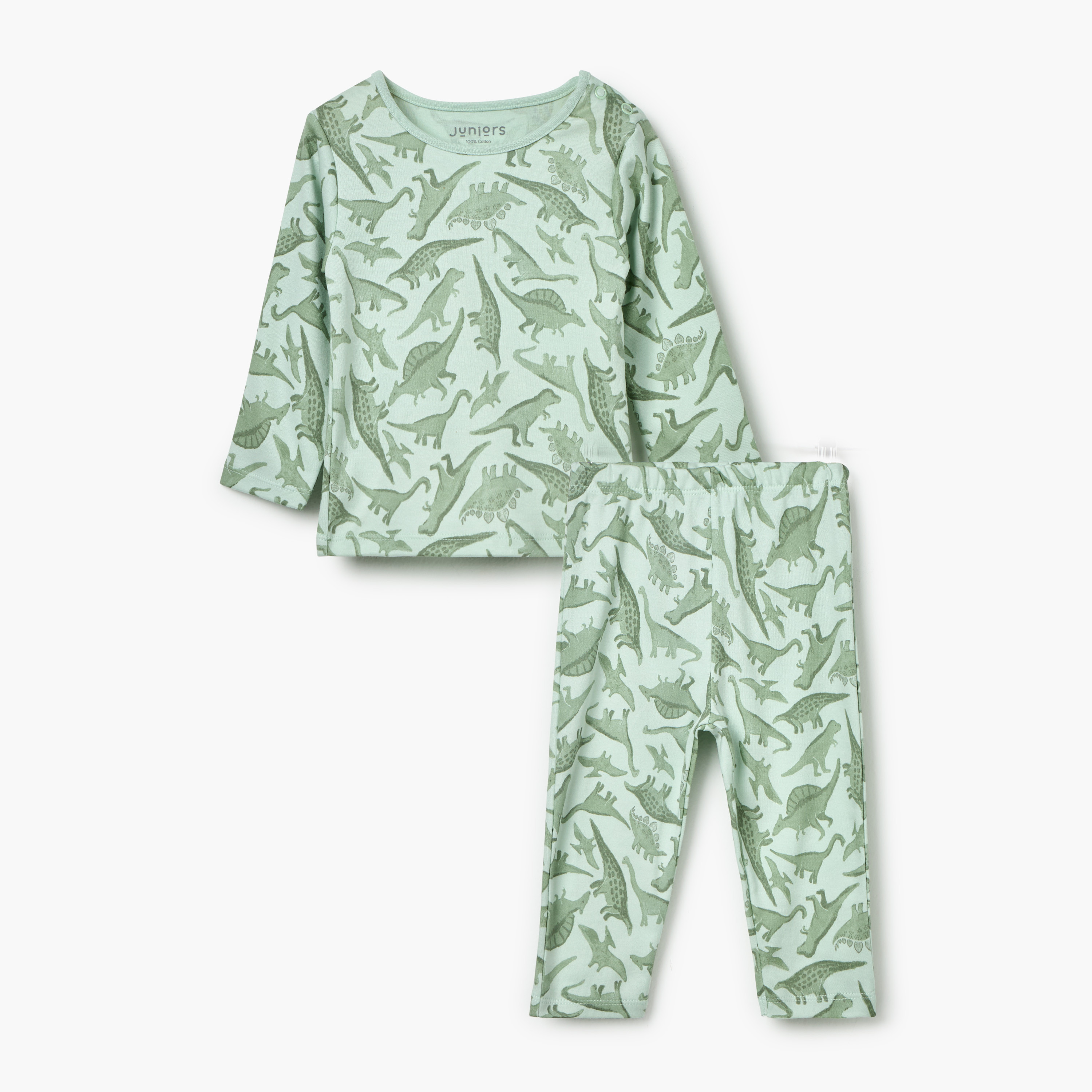 طقم تيشيرت وبنطلون بيجاما بطبعات ديناصور من جونيورز-baby-boys-clothing-nightwear-pyjamasets-image-2
