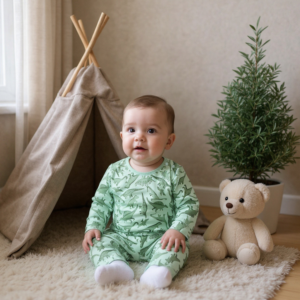 طقم تيشيرت وبنطلون بيجاما بطبعات ديناصور من جونيورز-baby-boys-clothing-nightwear-pyjamasets-image-8
