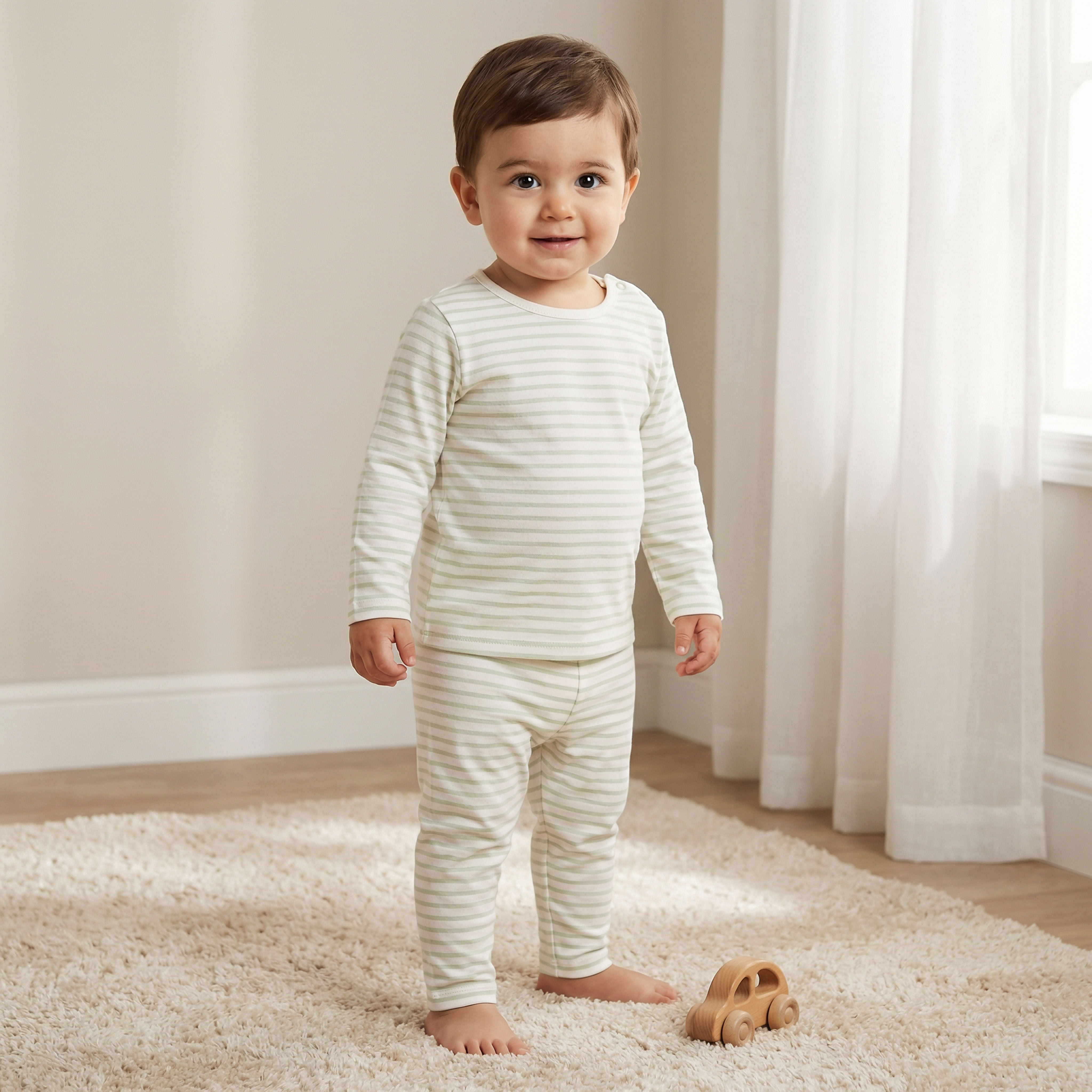 Juniors Striped T-shirt and Pyjama Set-baby-boys-clothing-nightwear-pyjamasets-image-1