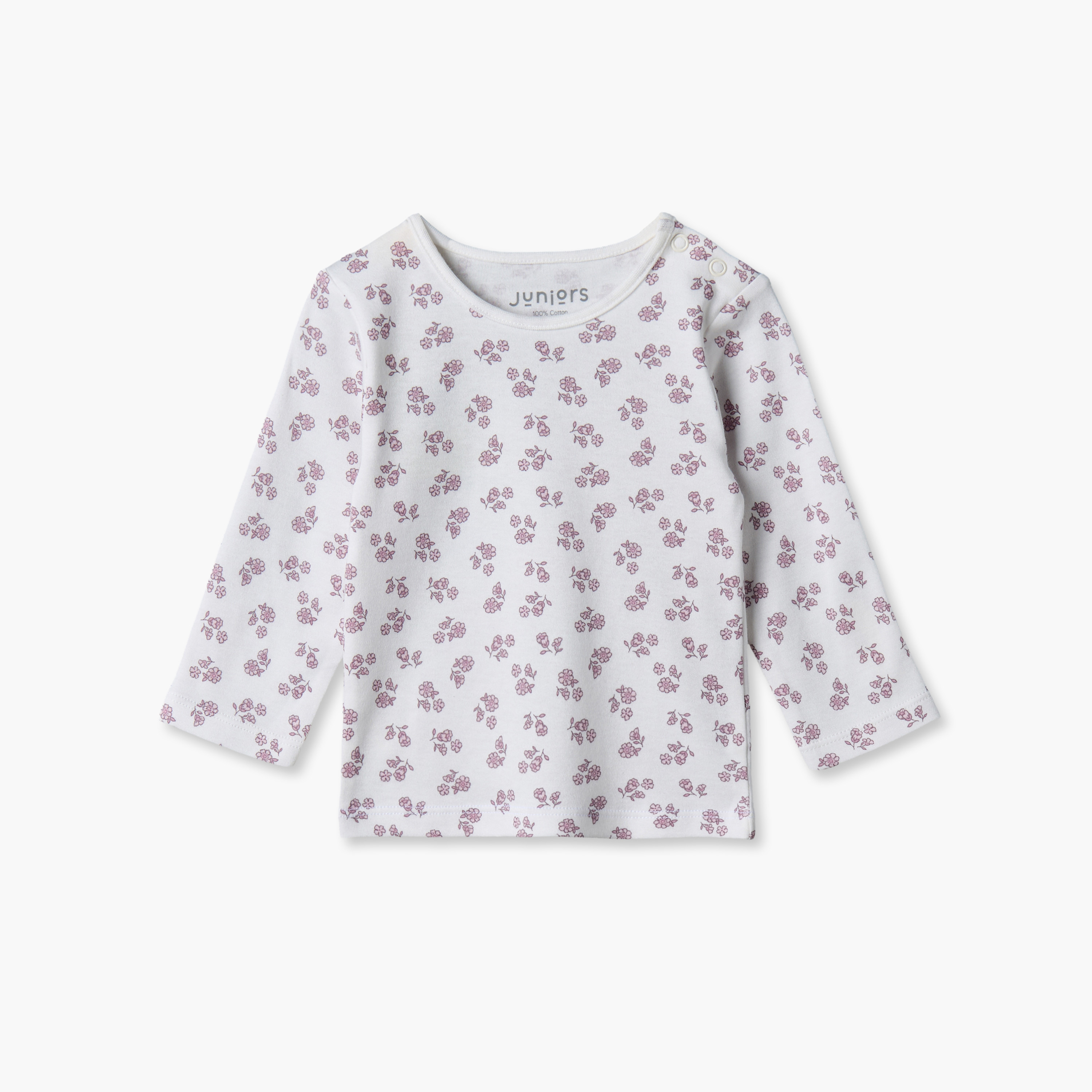 طقم بيجاما قطن بياقة ضيقة وأكمام طويلة وطبعات من جونيورز-baby-girls-clothing-nightwear-pyjamasets-image-2