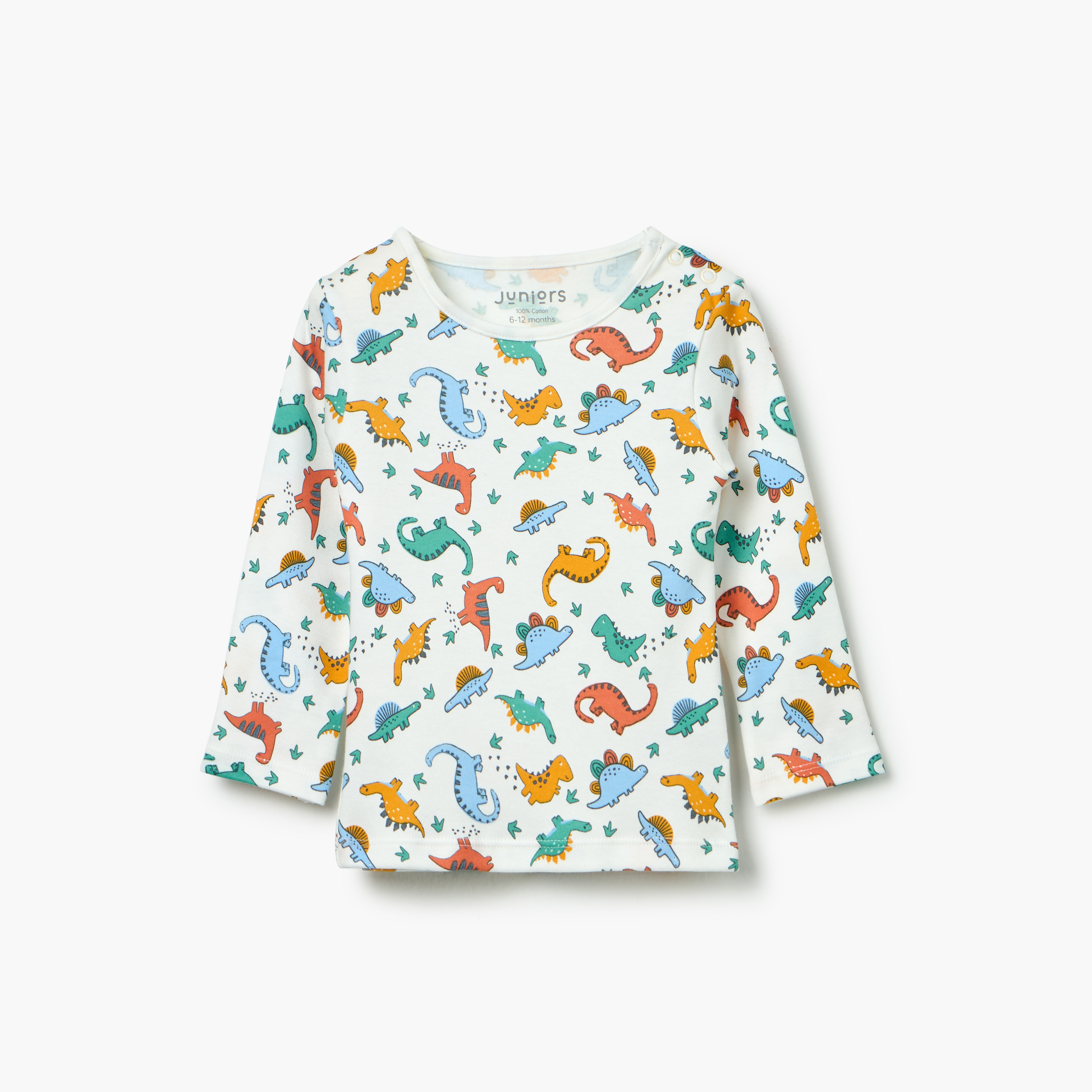 Juniors Dinosaur Print T-Shirt and Pyjama Set-baby-boys-clothing-nightwear-pyjamasets-image-3