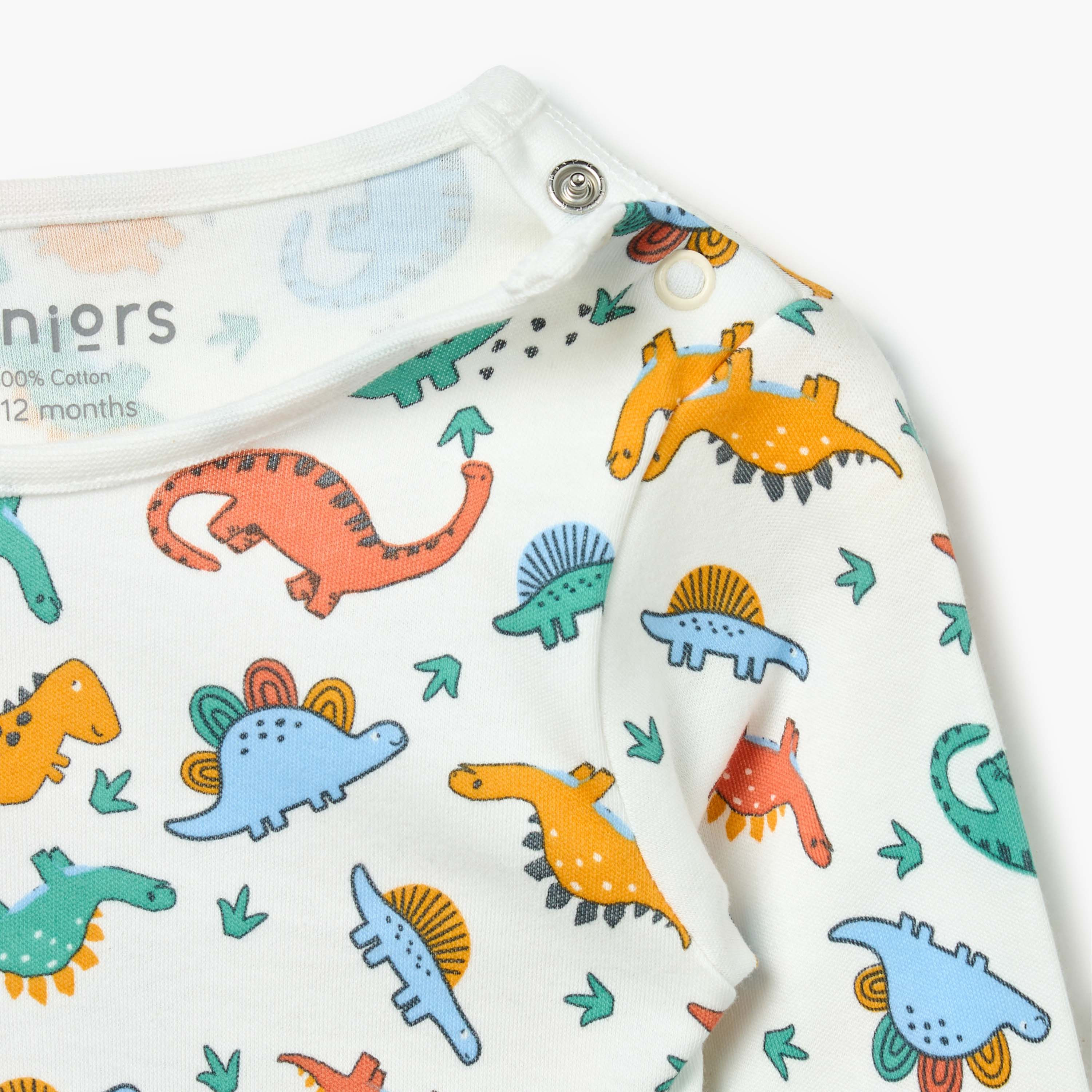 Juniors Dinosaur Print T-Shirt and Pyjama Set-baby-boys-clothing-nightwear-pyjamasets-image-5