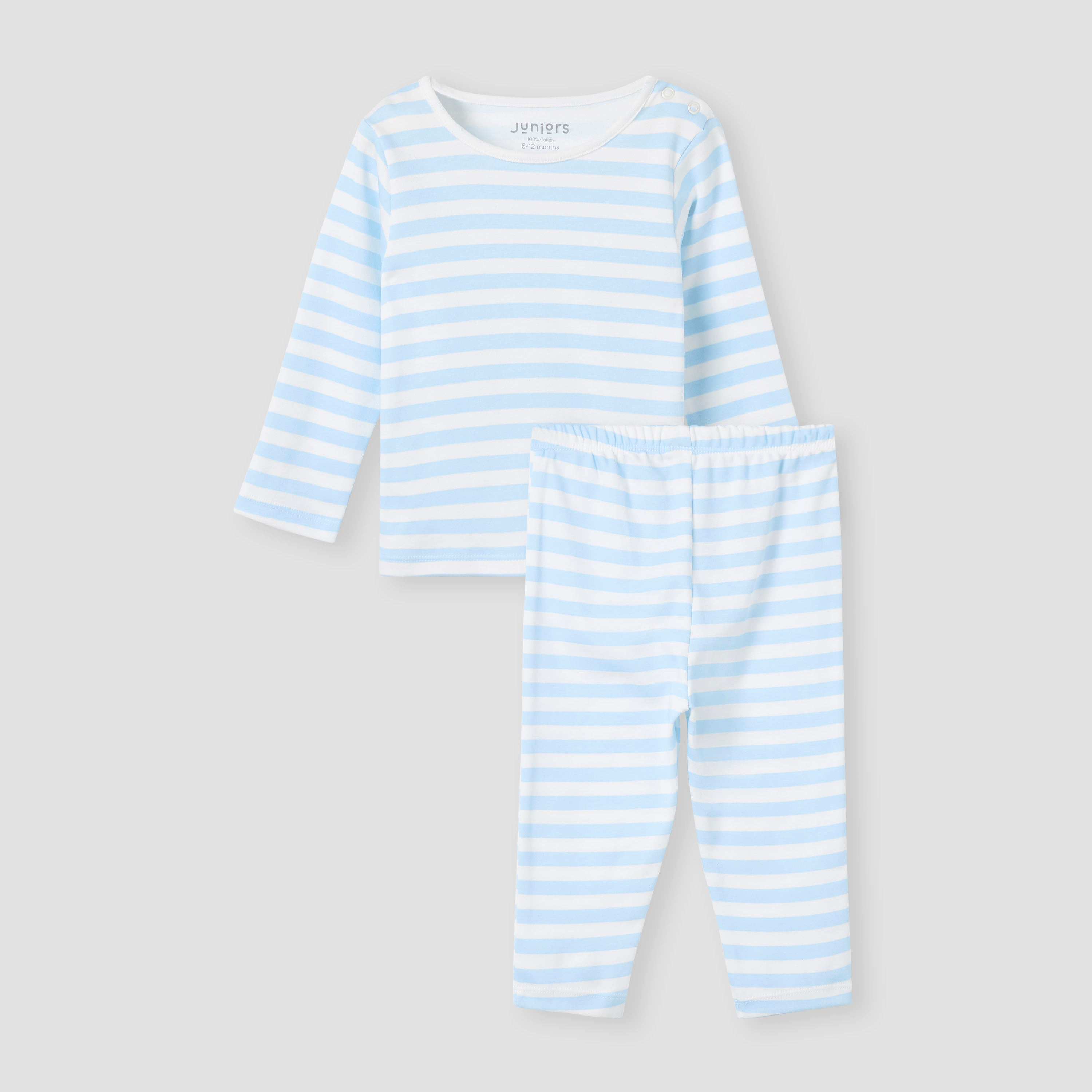 Juniors Striped T-shirt and Pyjama Set-baby-boys-clothing-nightwear-pyjamasets-image-2