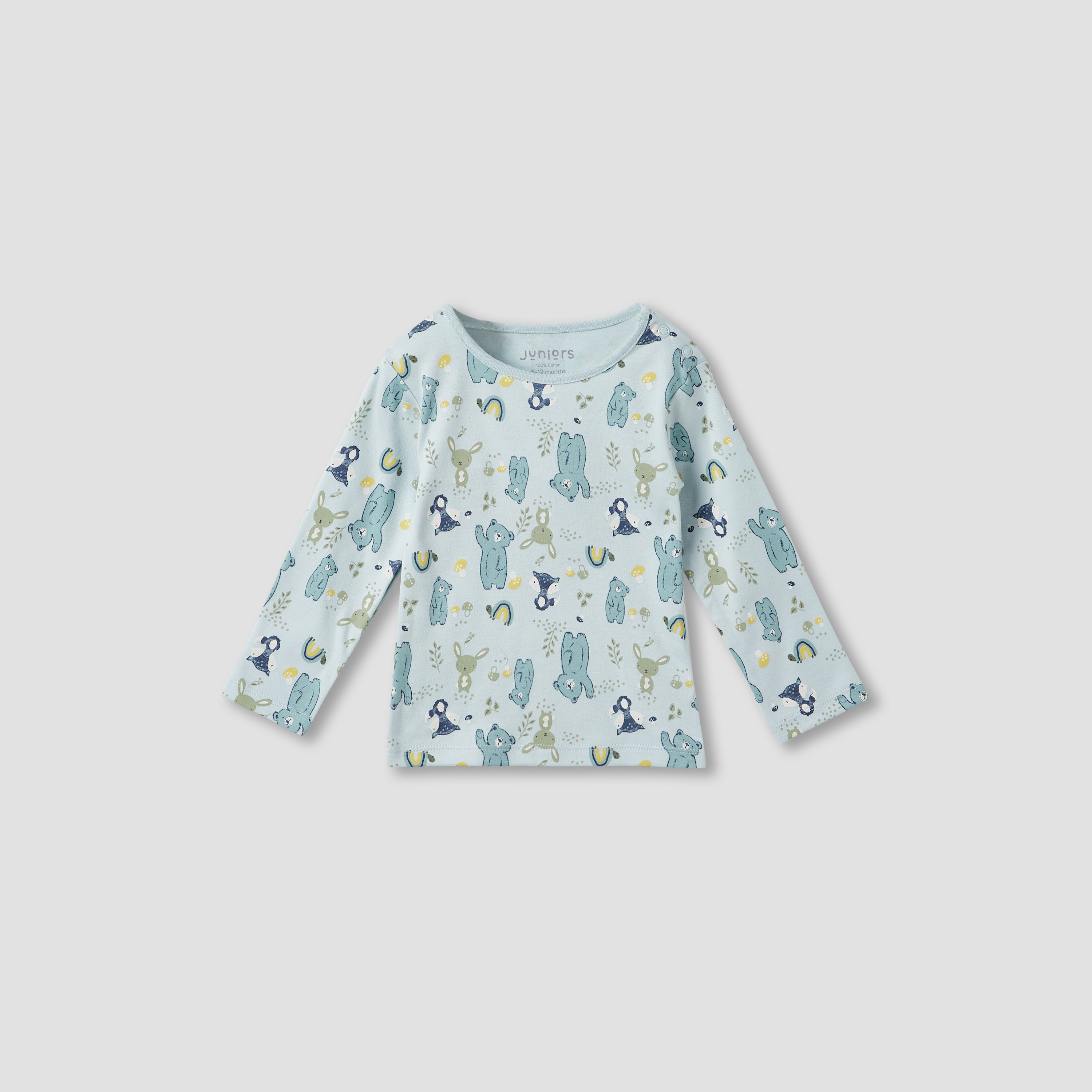 Juniors Bear Print T-shirt and Pyjama Set-baby-boys-clothing-nightwear-pyjamasets-image-2