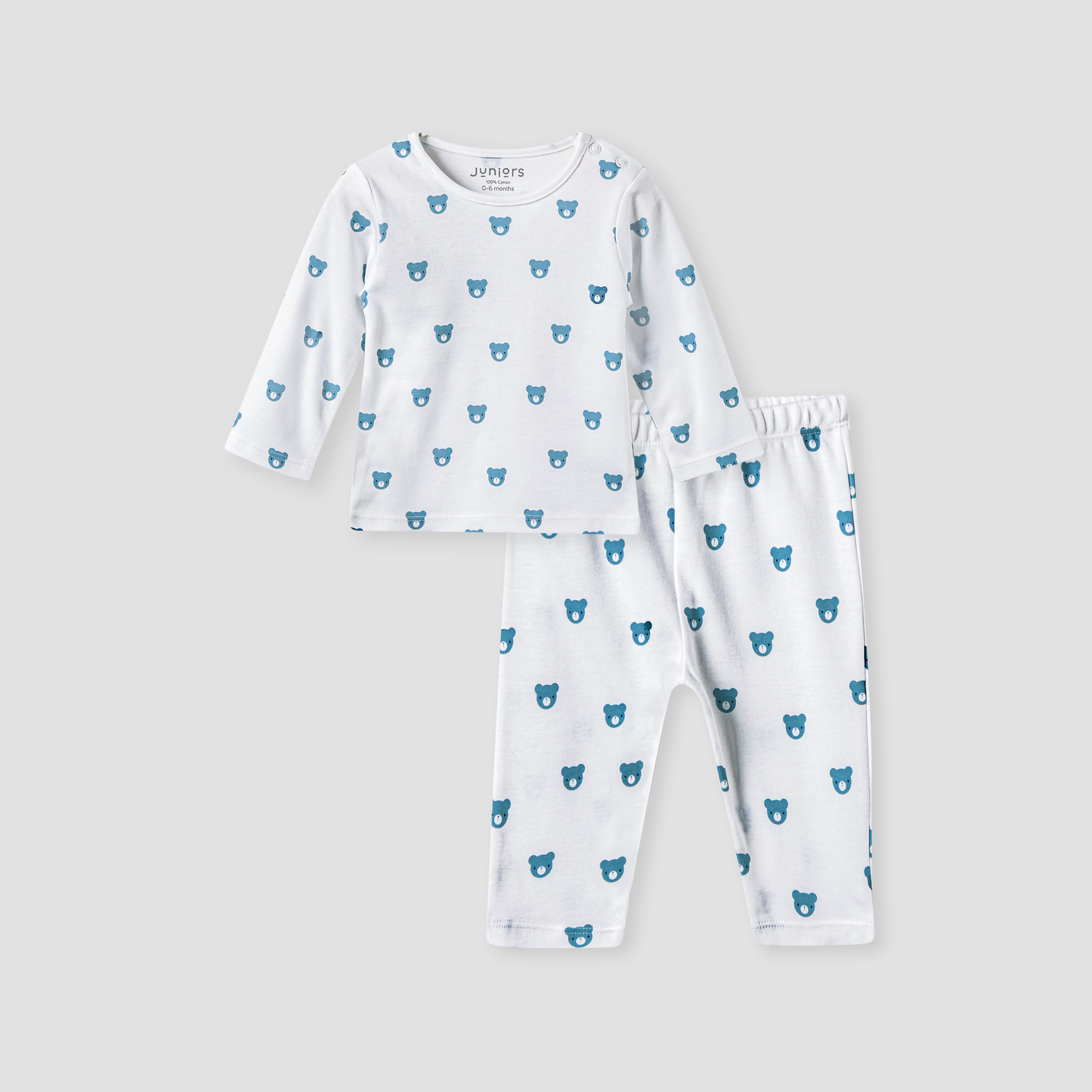 Juniors All-Over Bear Print T-shirt and Pyjama Set-baby-boys-clothing-nightwear-pyjamasets-image-2