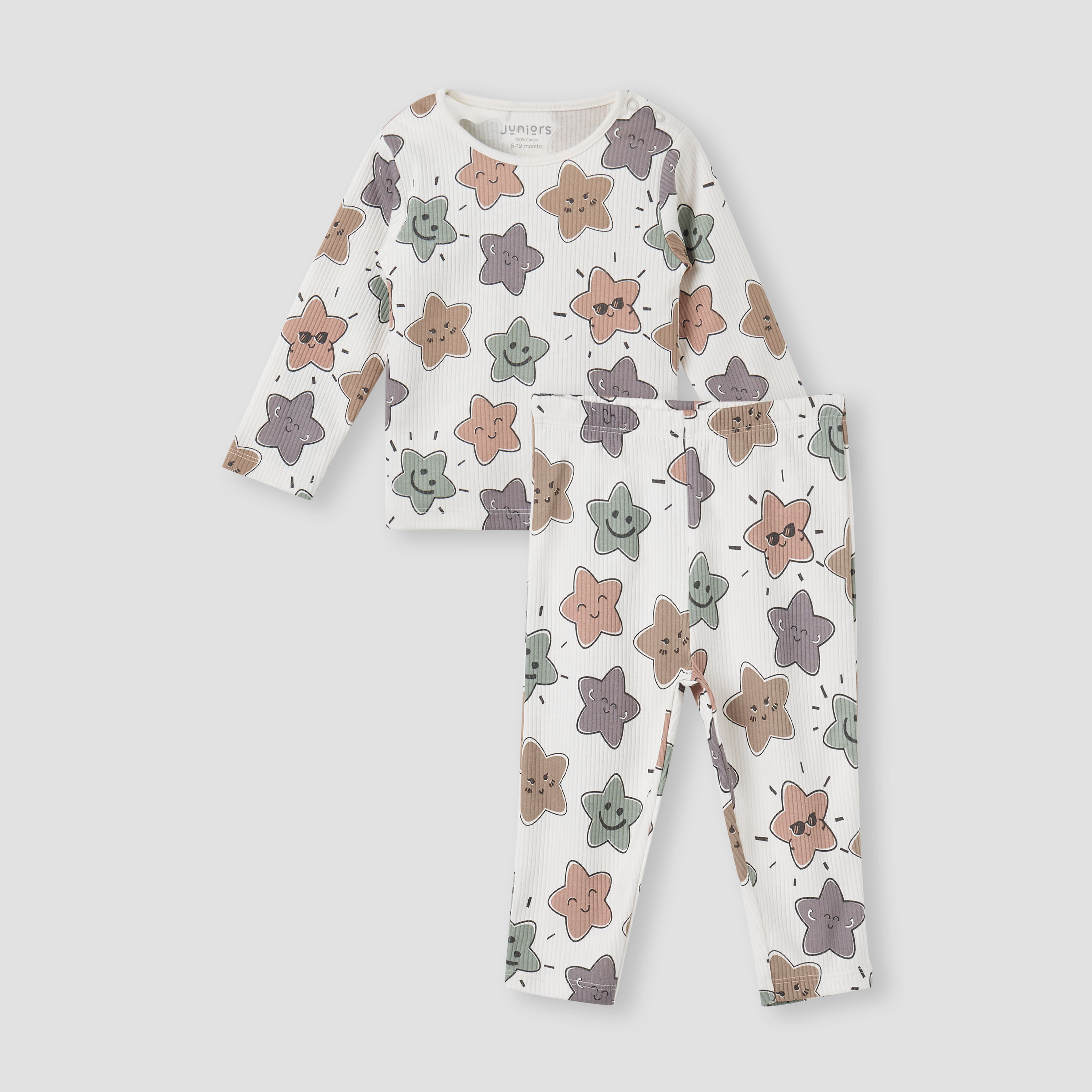 Juniors All-Over Star Print T-shirt and Pyjama Set-baby-boys-clothing-nightwear-pyjamasets-image-1