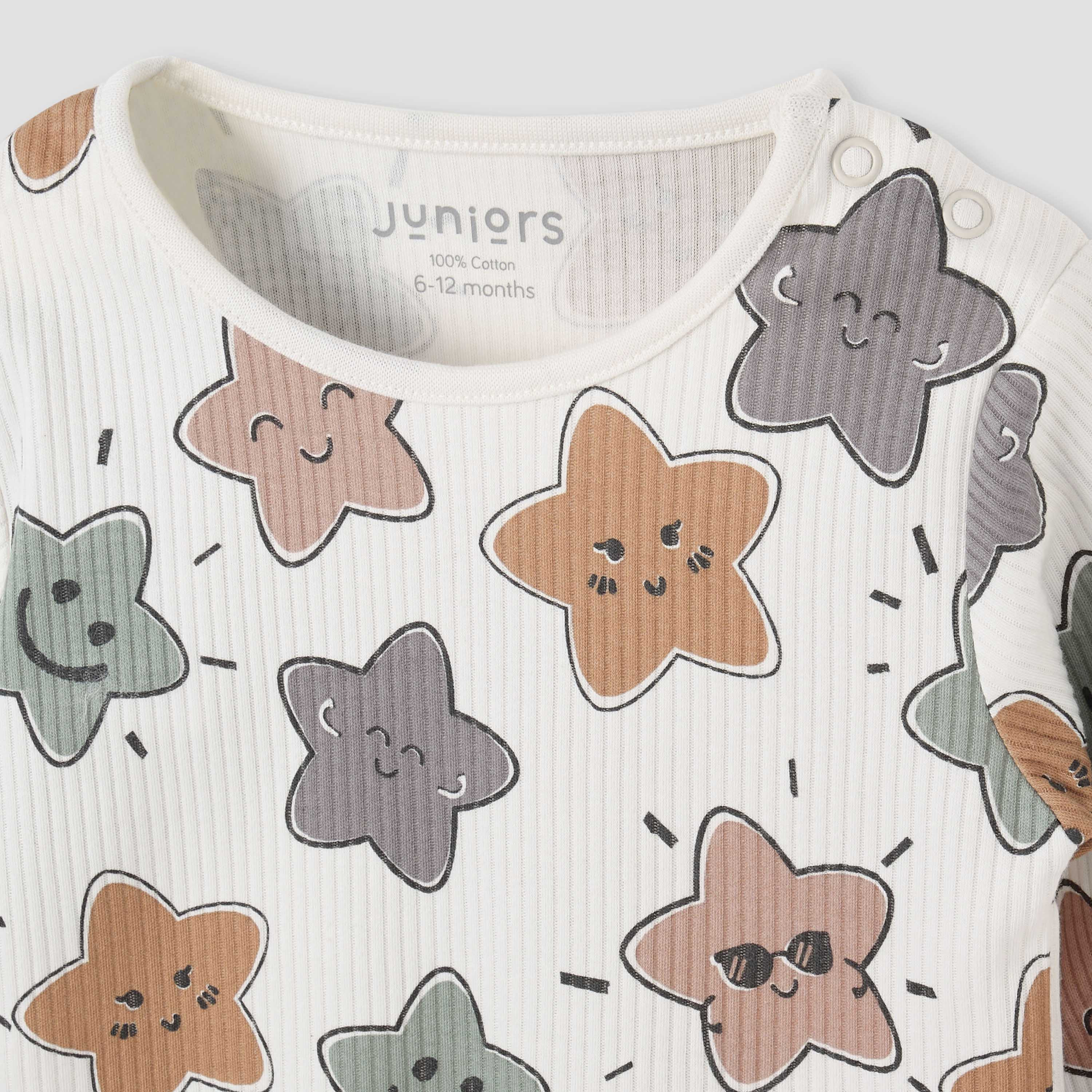 Juniors All-Over Star Print T-shirt and Pyjama Set-baby-boys-clothing-nightwear-pyjamasets-image-4