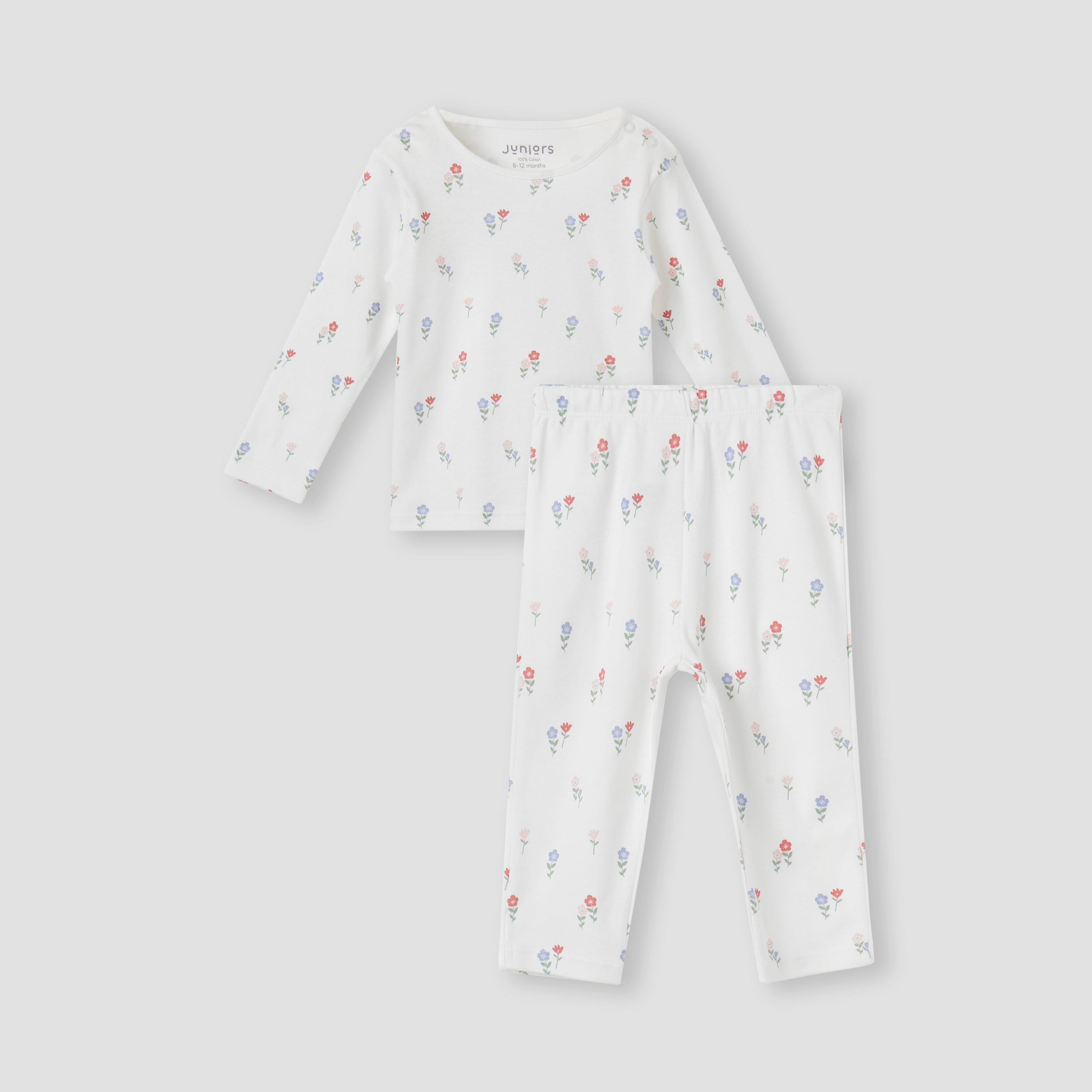 Juniors All-Over Floral Print T-shirt and Pyjama Set-baby-girls-clothing-nightwear-pyjamasets-image-2
