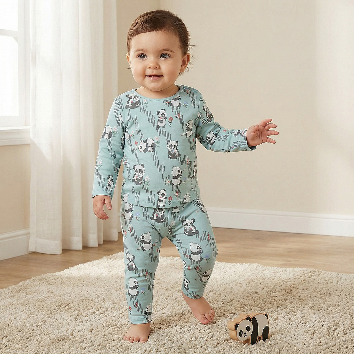Juniors Pyjama Set with Bear Print - Cotton - Long Sleeves - Collar-promo_babyshop_Buy3for99_OMN130126-image-1