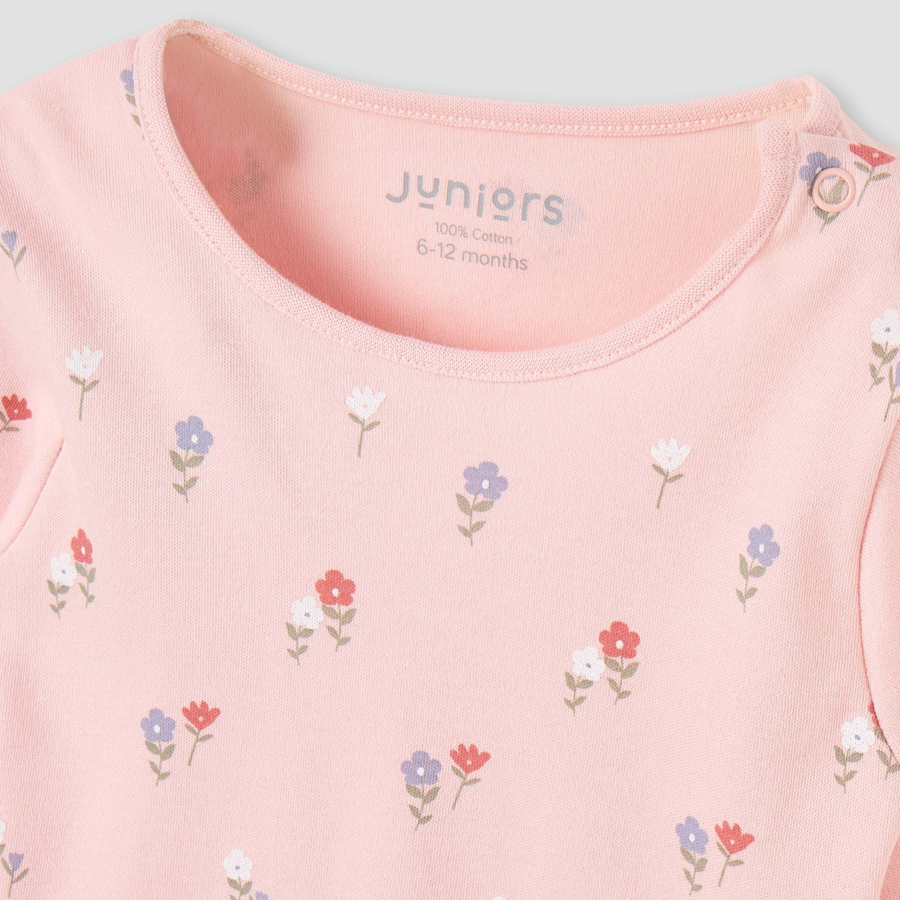 Juniors Floral Print T-shirt and Pyjama Set-baby-girls-clothing-nightwear-pyjamasets-image-5