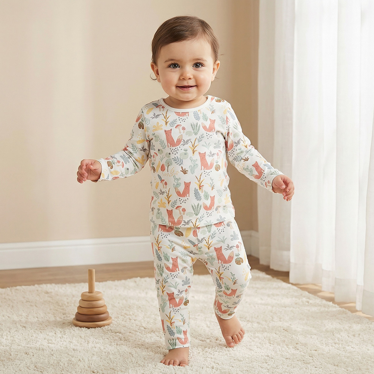 Juniors All-Over Animal Print T-shirt and Pyjama Set-baby-boys-clothing-nightwear-pyjamasets-image-1