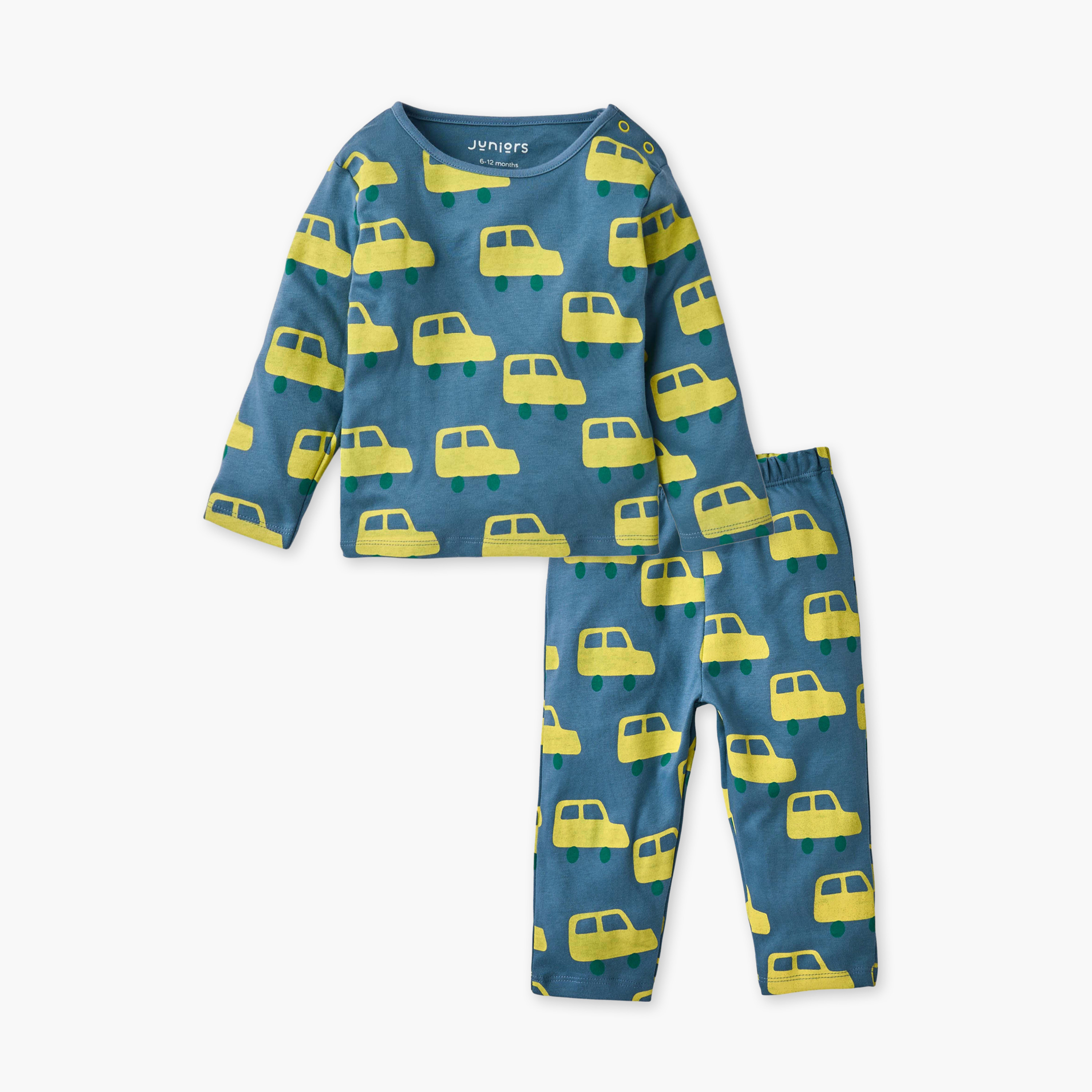 Juniors Car Print T-shirt and Pyjama Set-baby-girls-clothing-nightwear-pyjamasets-image-2
