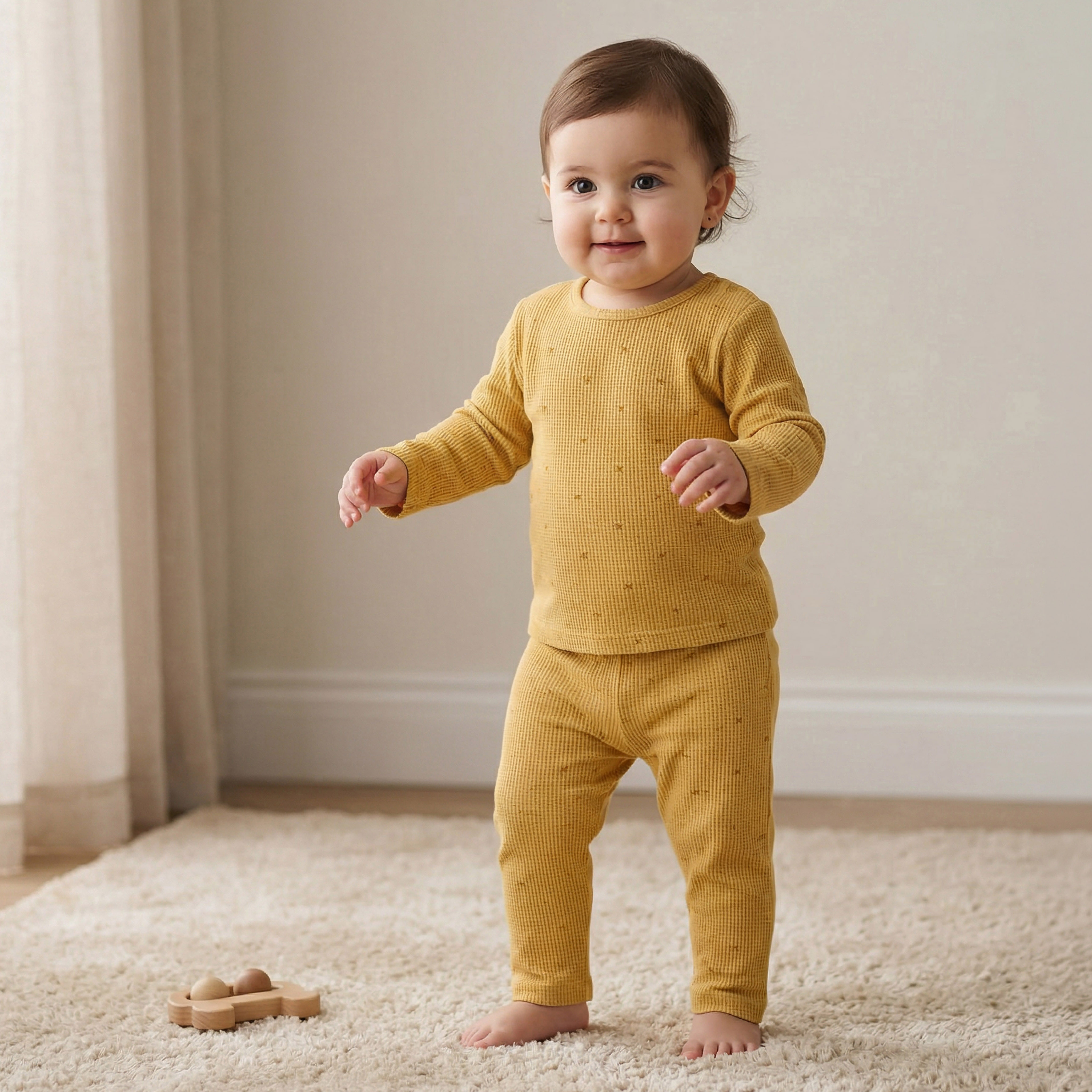 طقم بيجاما وتيشيرت بارز الملمس من جونيورز-baby-girls-clothing-nightwear-pyjamasets-image-1