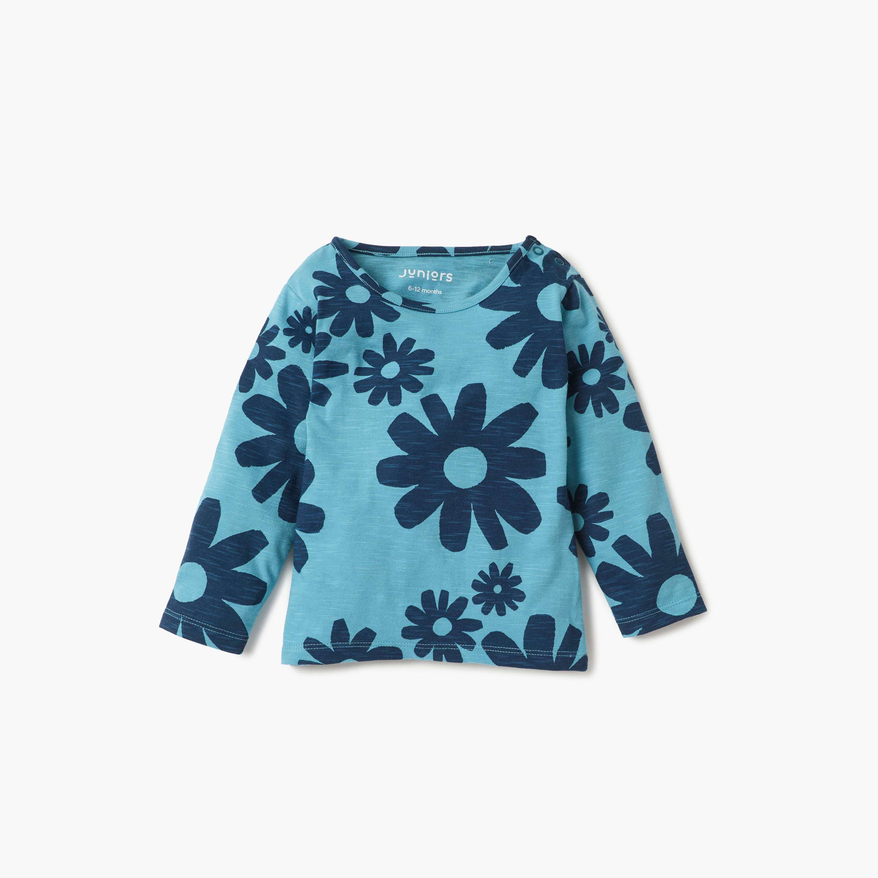 Juniors Floral Print T-shirt and Pyjama Set-baby-girls-clothing-nightwear-pyjamasets-image-2