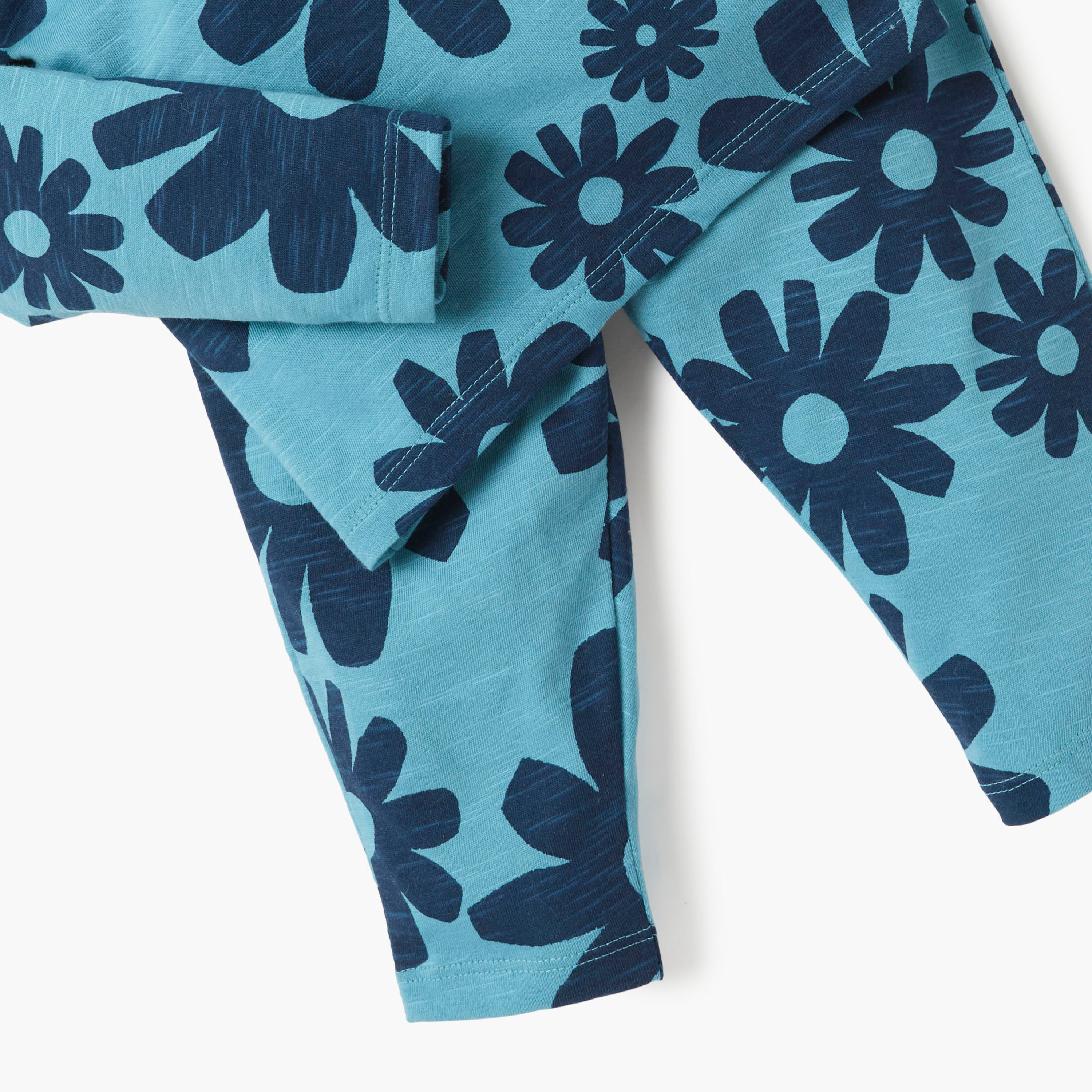 Juniors Floral Print T-shirt and Pyjama Set-baby-girls-clothing-nightwear-pyjamasets-image-4
