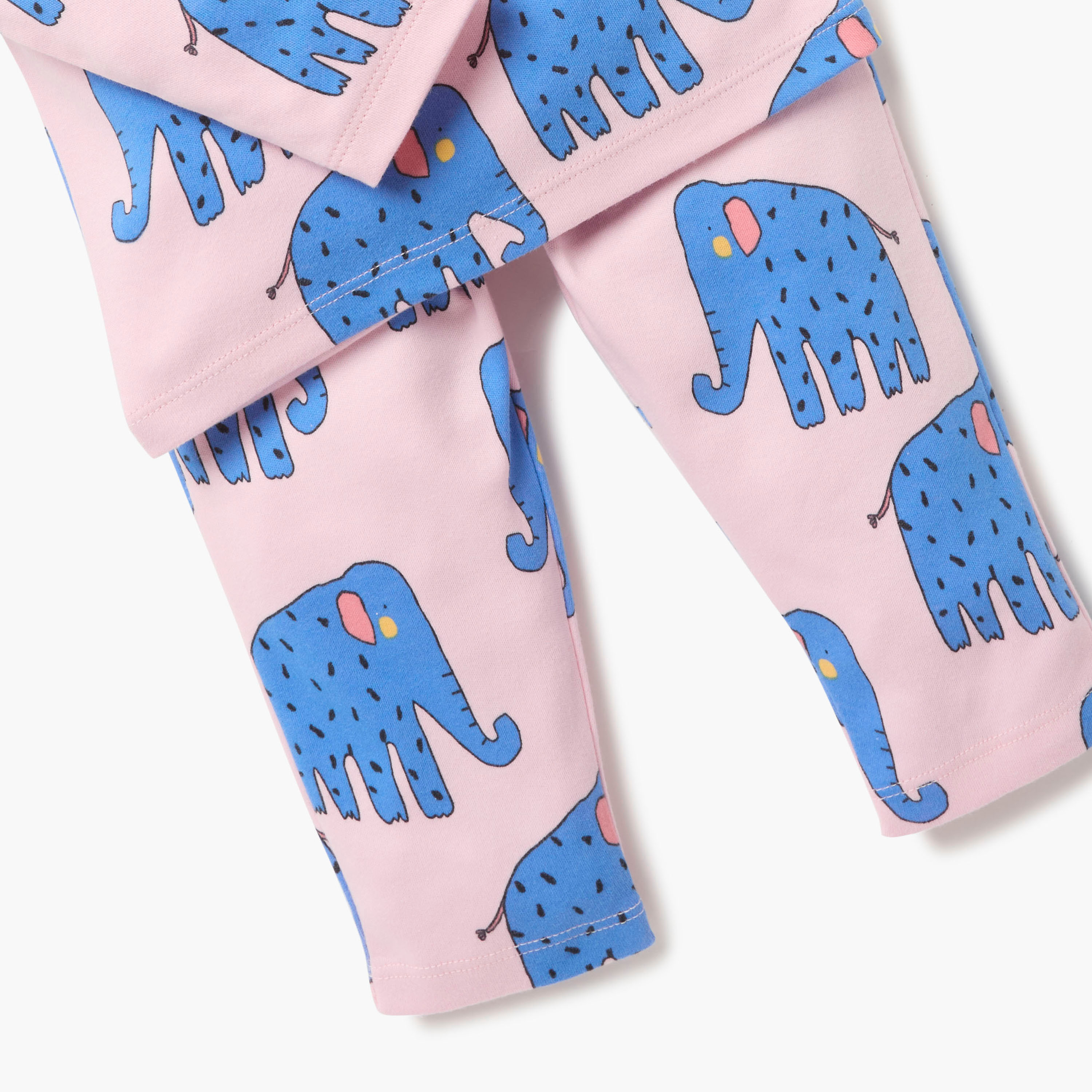 Juniors Elephant Print T-shirt and Pyjama Set-baby-girls-clothing-nightwear-pyjamasets-image-5