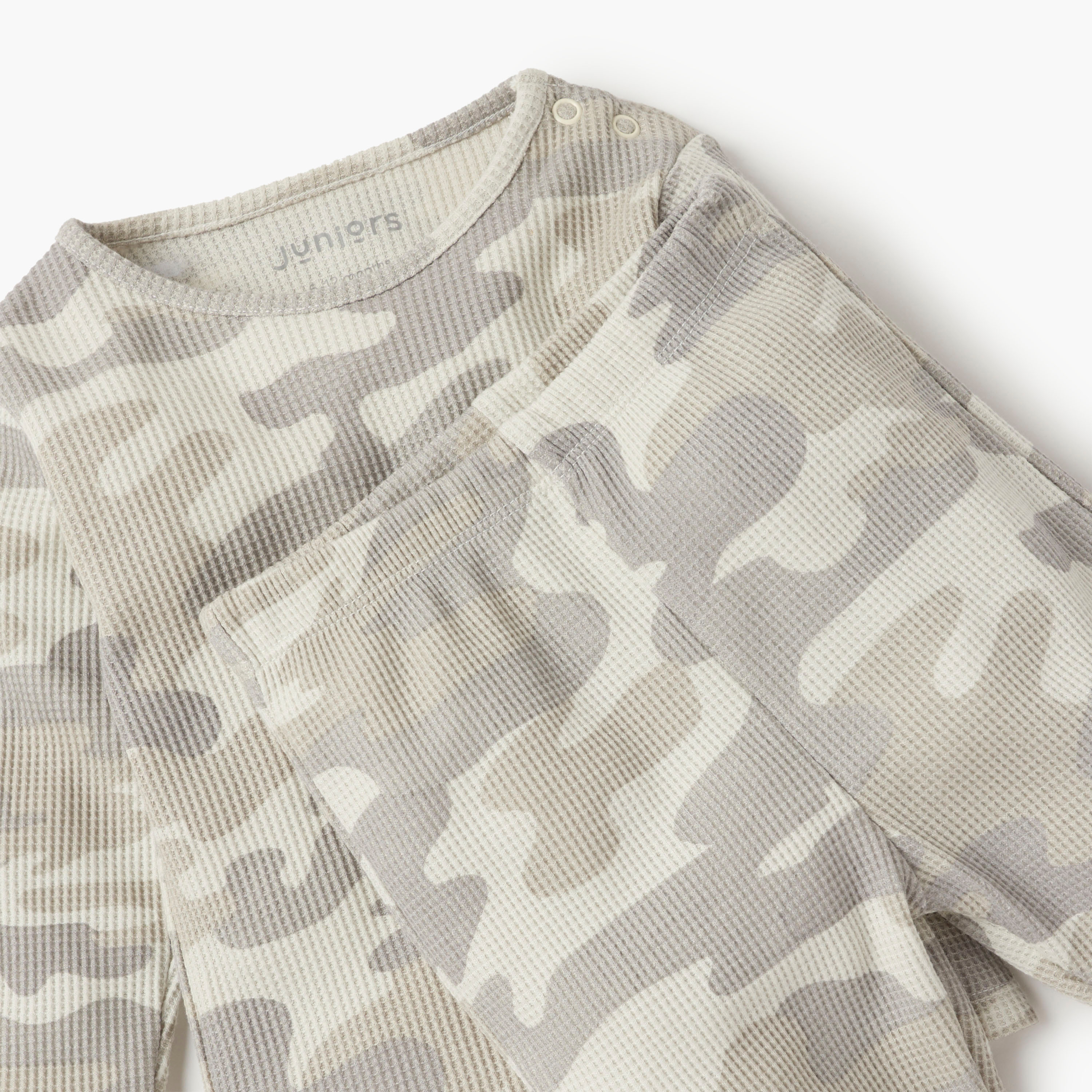 Juniors All-Over Camouflage Print T-shirt and Pyjama Set-baby-girls-clothing-nightwear-pyjamasets-image-4