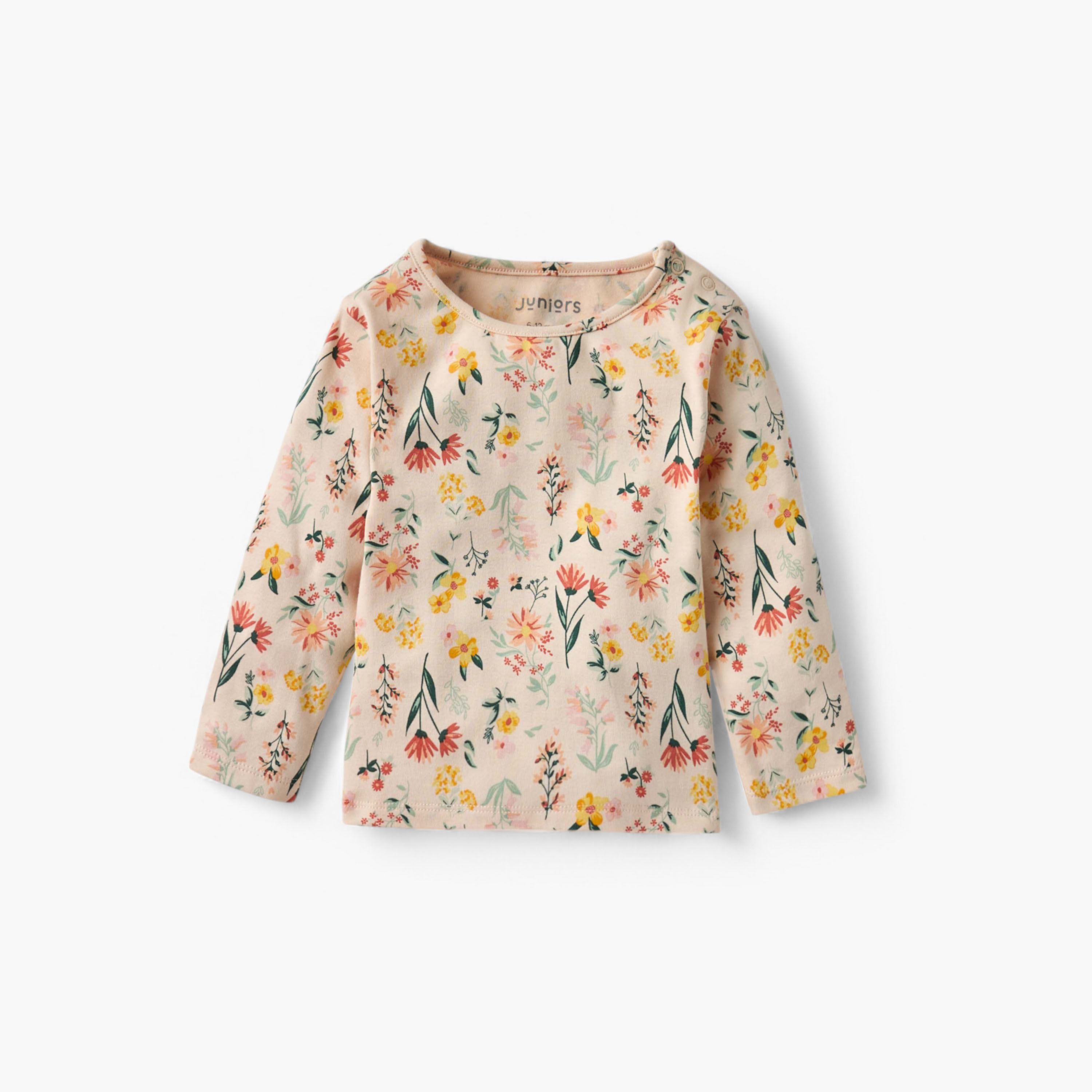طقم بنطلون بيجاما وتيشيرت بطبعات أزهار من جونيورز-baby-girls-clothing-nightwear-pyjamasets-image-2