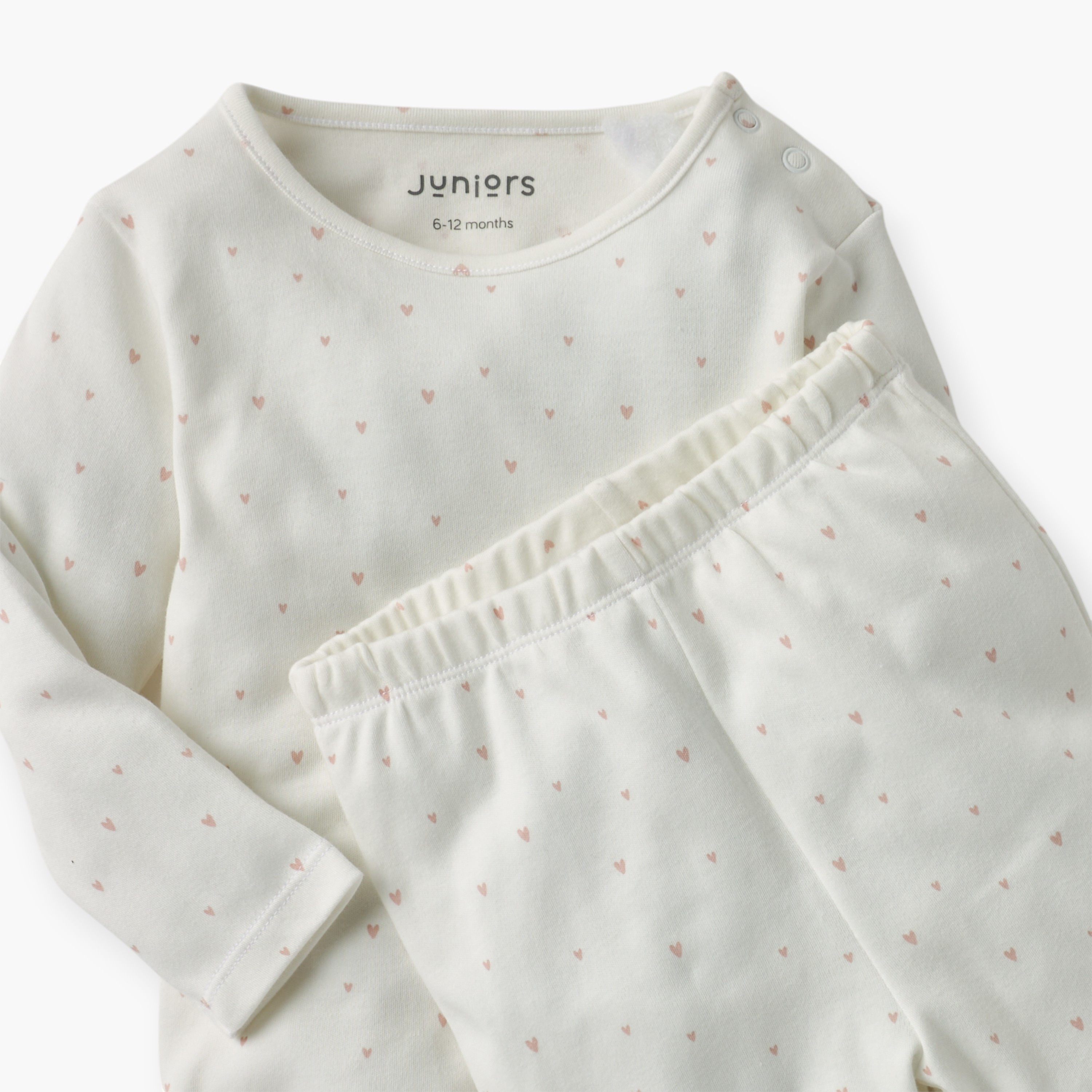 Juniors Heart Print T-shirt and Pyjama Set-baby-girls-clothing-nightwear-pyjamasets-image-4