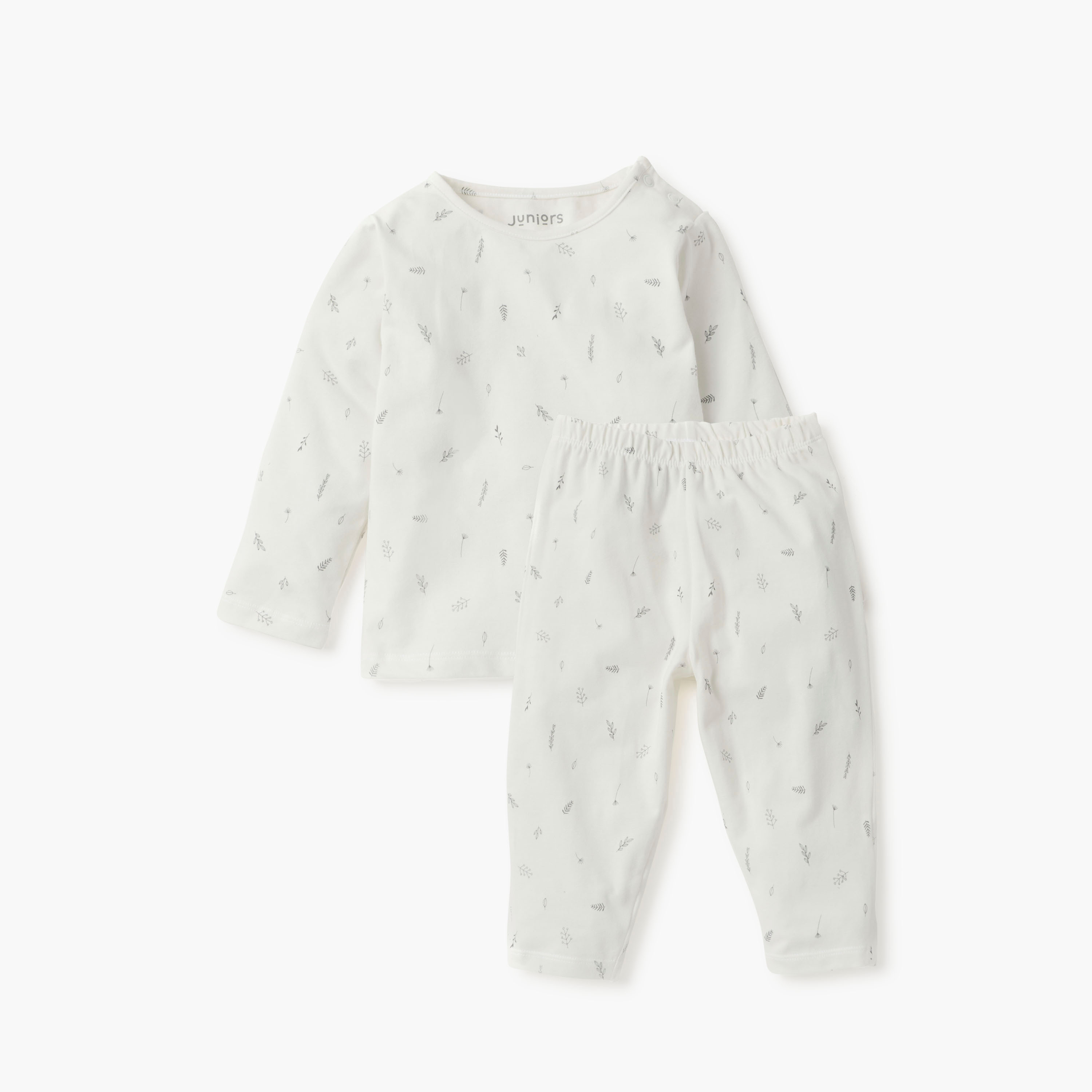 Juniors Printed T-shirt and Pyjama Set-baby-girls-clothing-nightwear-pyjamasets-image-1
