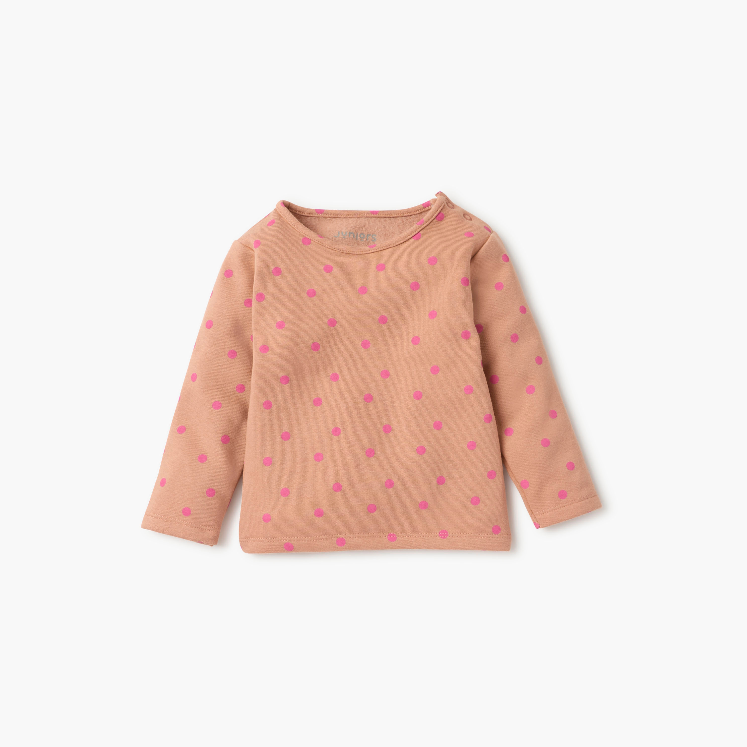 Juniors Polka Dot Print T-shirt and Pyjama Set-baby-girls-clothing-nightwear-pyjamasets-image-2