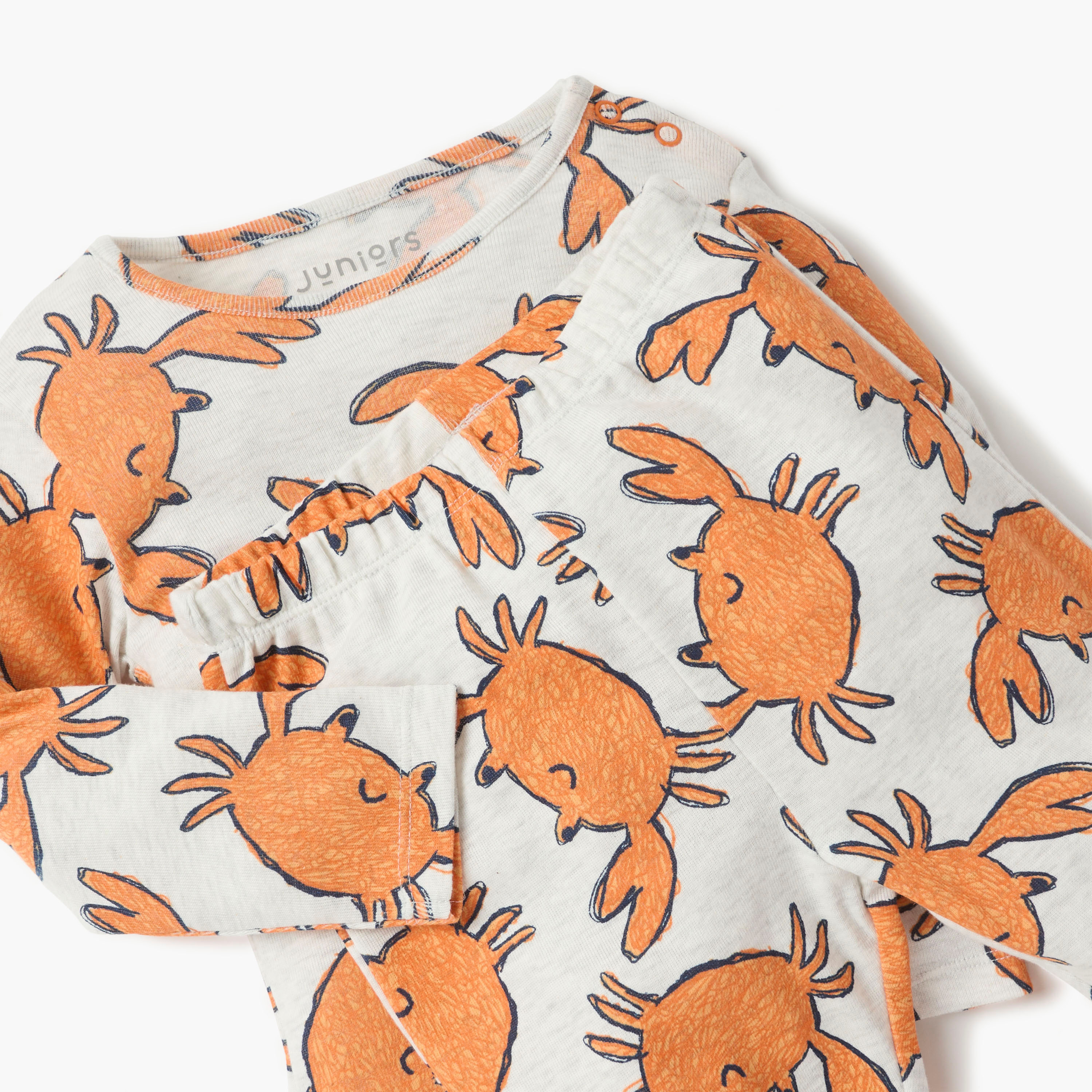 Juniors Printed T-shirt and Pyjama Set-baby-boys-clothing-nightwear-pyjamasets-image-4