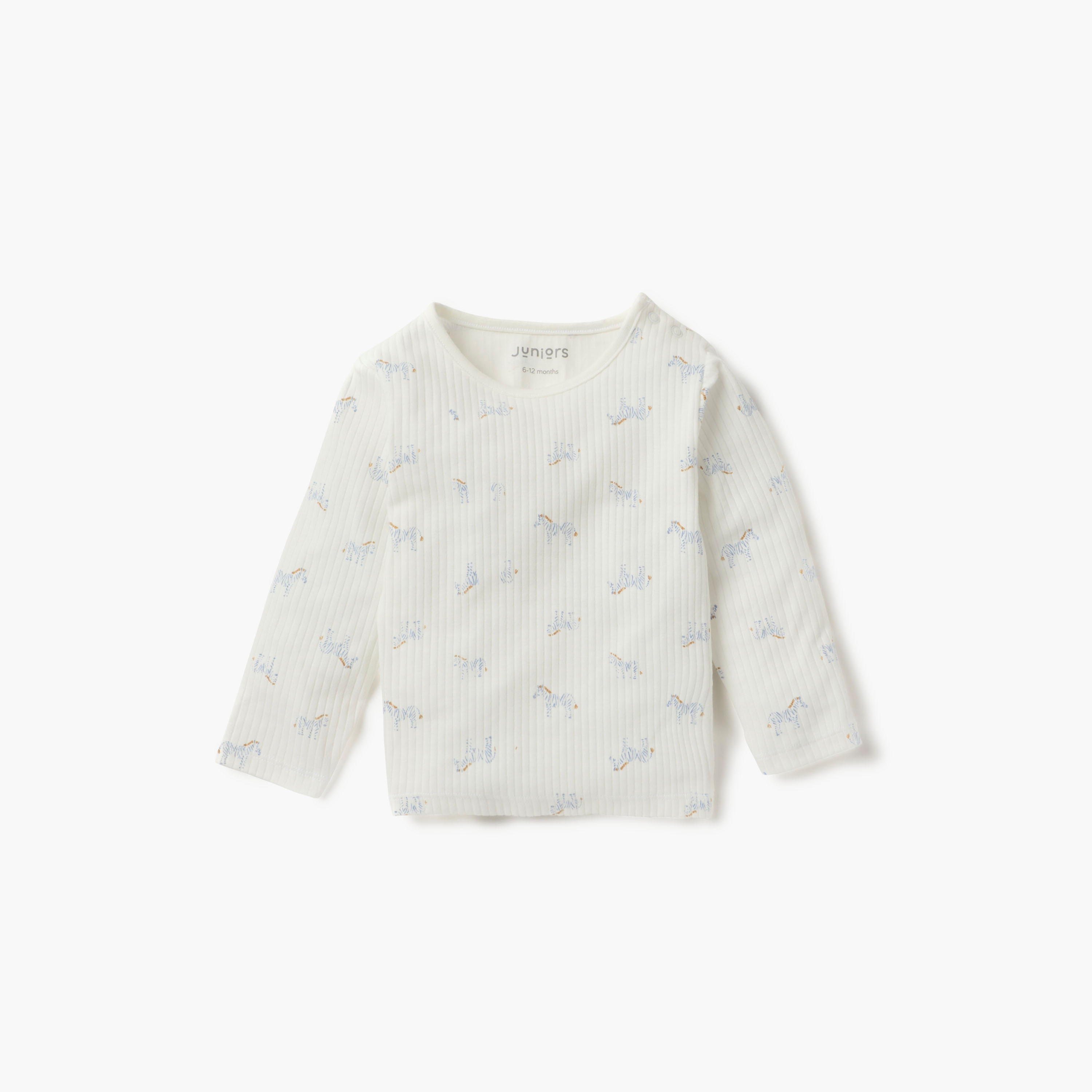 Juniors Bunny Print Long Sleeves T-shirt and Pyjama Set-baby-girls-clothing-nightwear-pyjamasets-image-2
