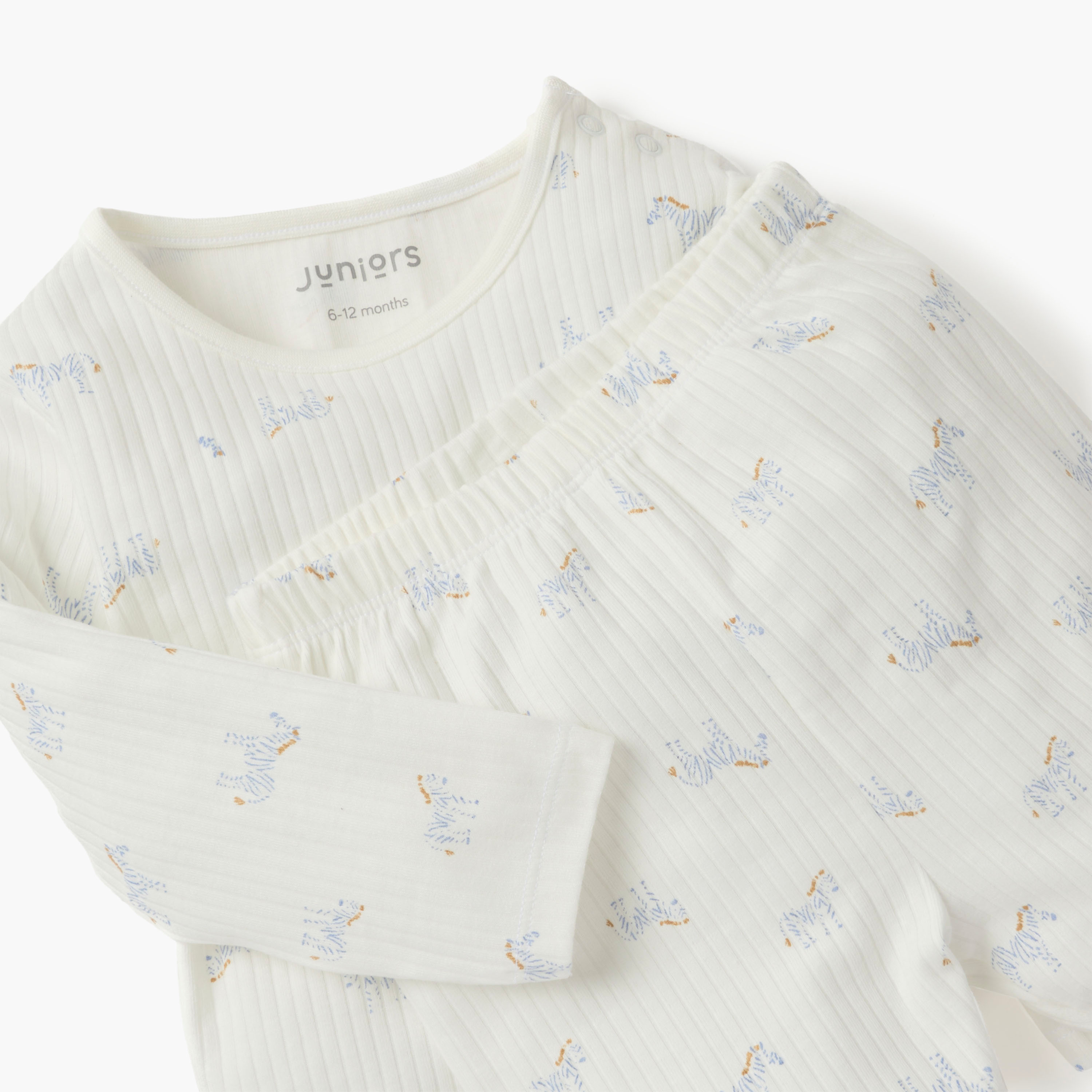 Juniors Bunny Print Long Sleeves T-shirt and Pyjama Set-baby-girls-clothing-nightwear-pyjamasets-image-4