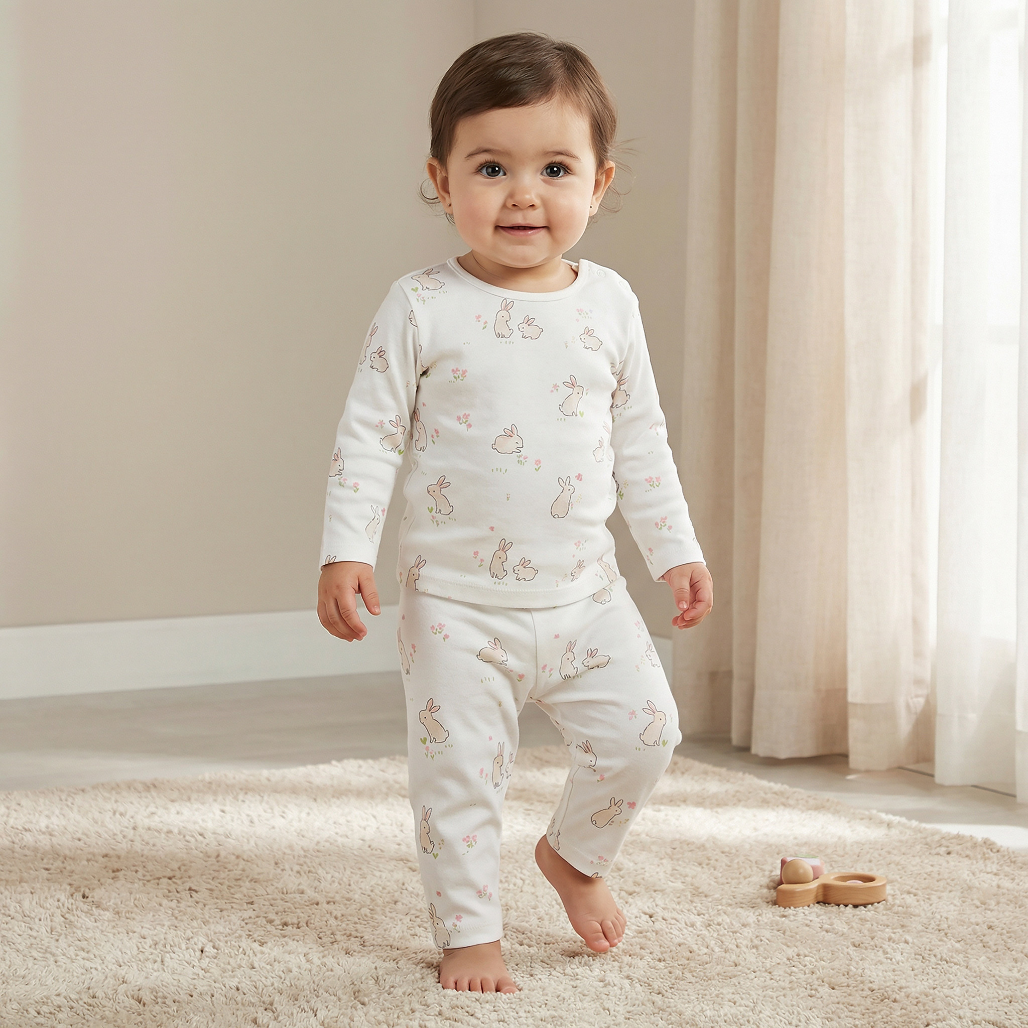 Juniors Pyjama Set with Safari Print - Cotton - Long Sleeves - Henley Neck-baby-boys-clothing-nightwear-pyjamasets-image-1