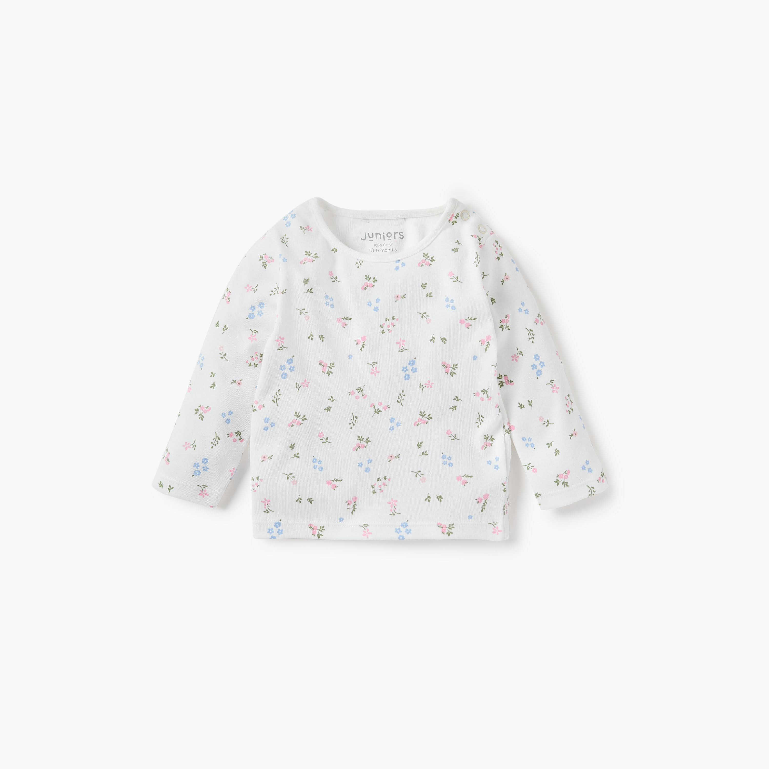 Juniors Floral Print T-shirt and Pyjama Set-baby-girls-clothing-nightwear-pyjamasets-image-2
