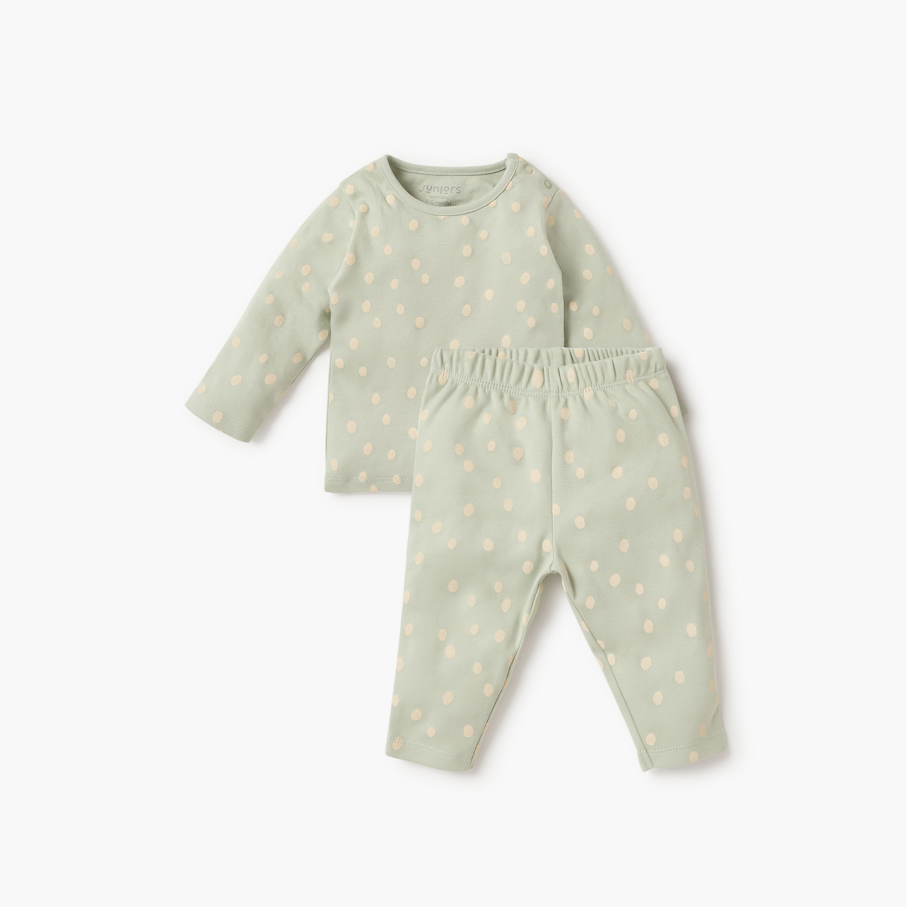 Juniors Polka Dot Print T-shirt and Pyjama Set-baby-boys-clothing-nightwear-pyjamasets-image-2