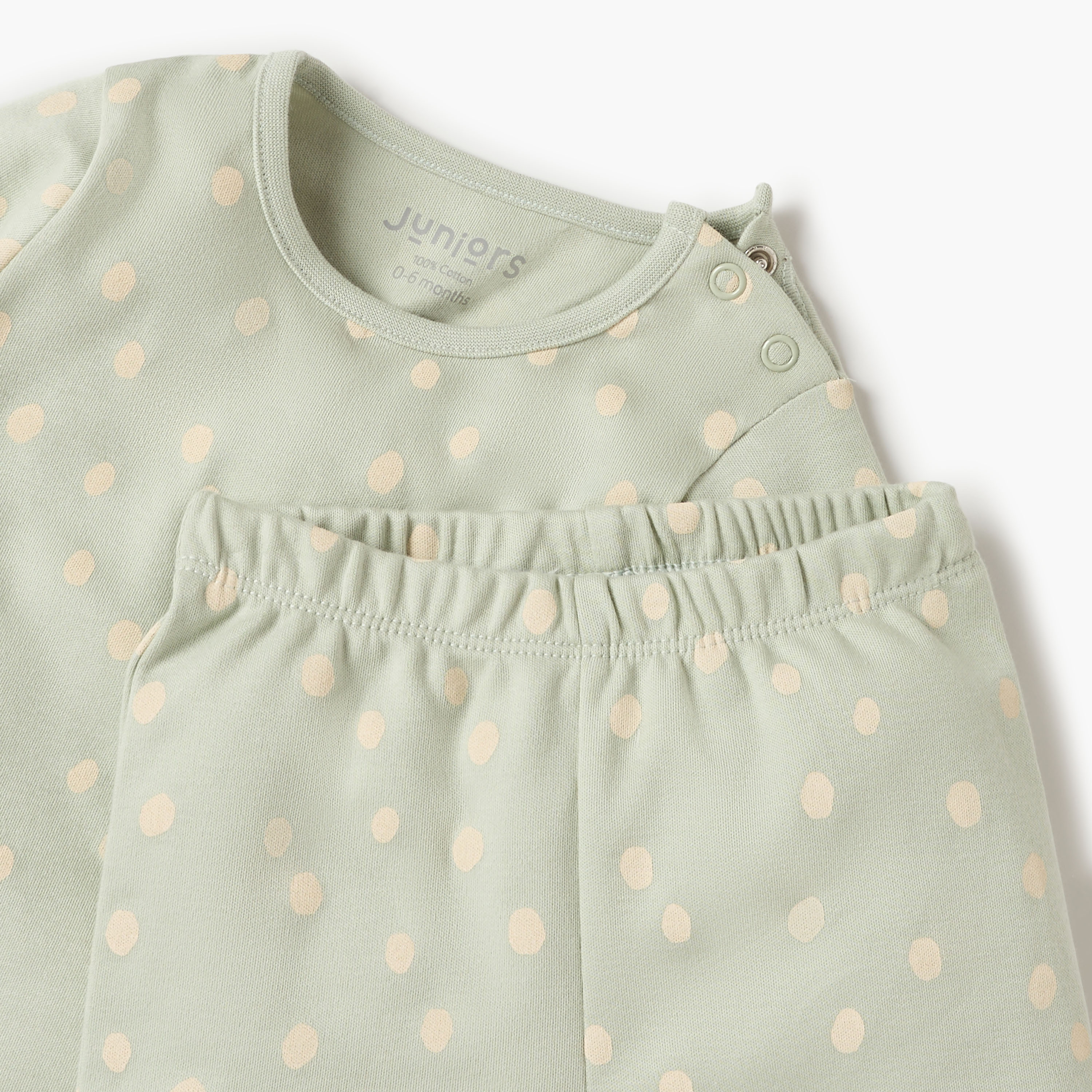 Juniors Polka Dot Print T-shirt and Pyjama Set-baby-boys-clothing-nightwear-pyjamasets-image-5