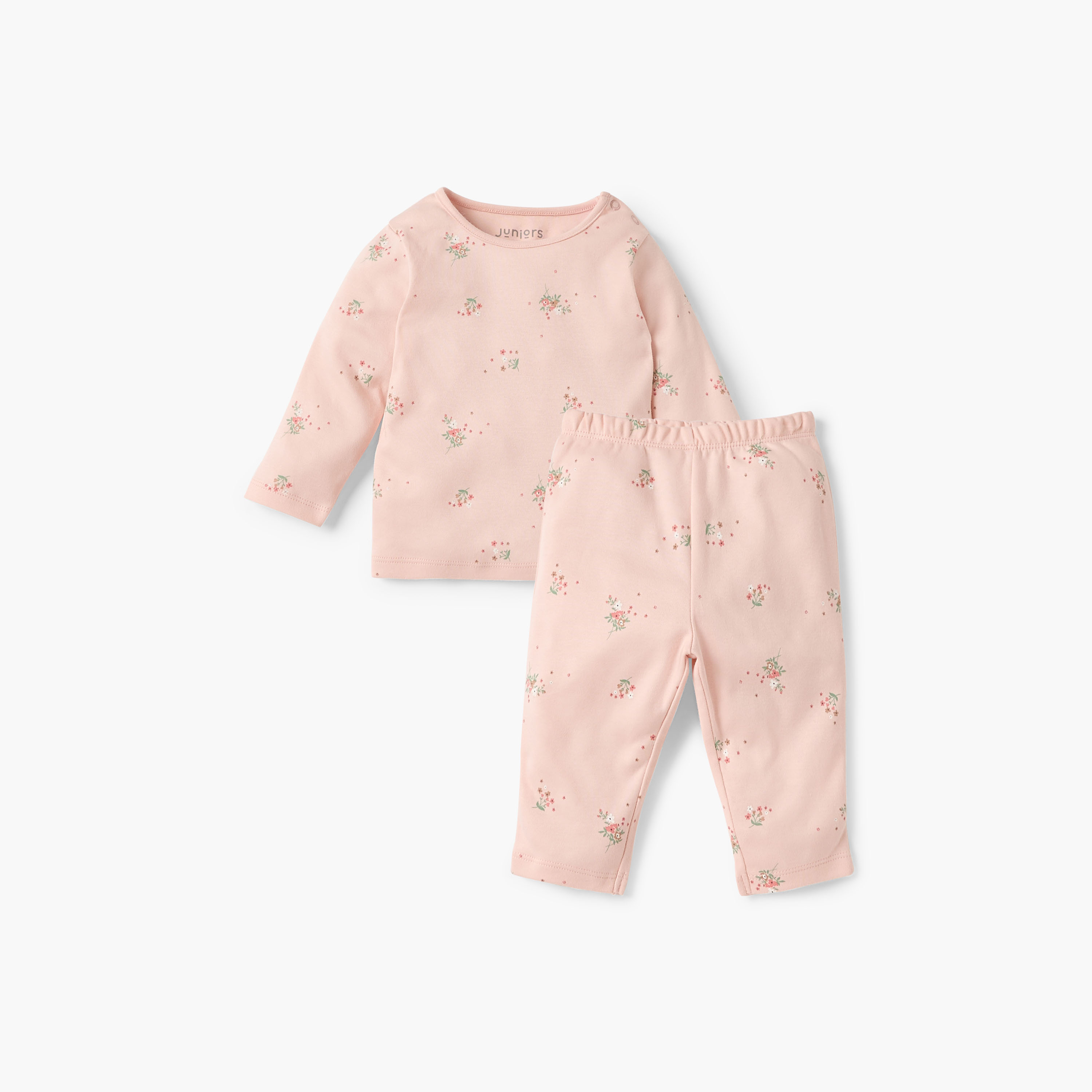 Juniors Floral Print T-shirt and Pyjama Set-baby-boys-clothing-nightwear-pyjamasets-image-1