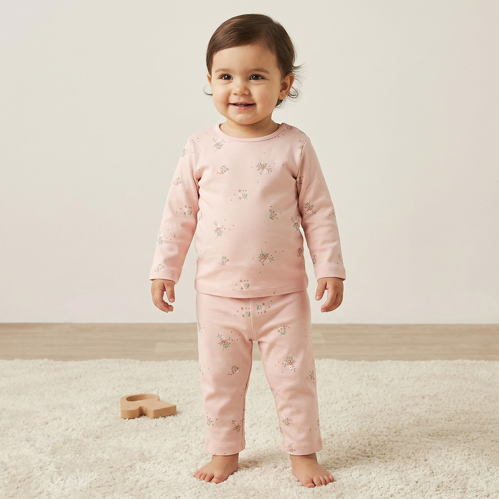 Juniors Floral Print T-shirt and Pyjama Set-baby-boys-clothing-nightwear-pyjamasets-image-1