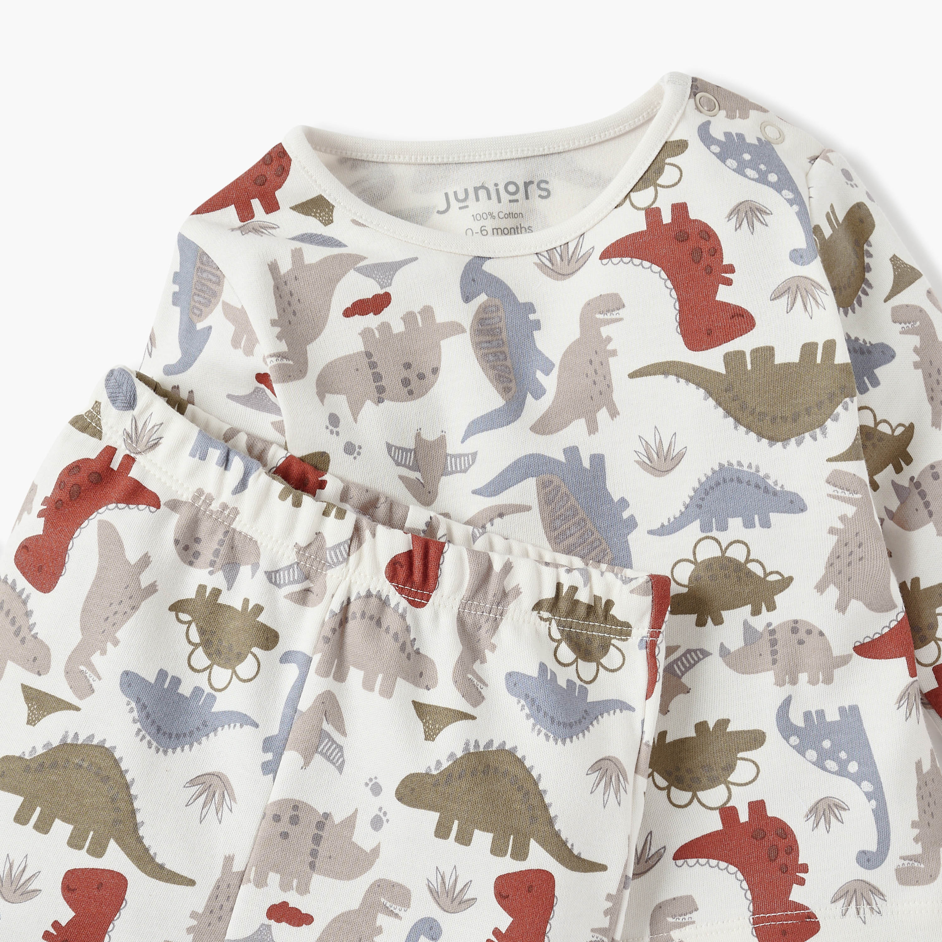 Juniors Dinosaur Print T-shirt and Pyjama Set-baby-boys-clothing-nightwear-pyjamasets-image-4