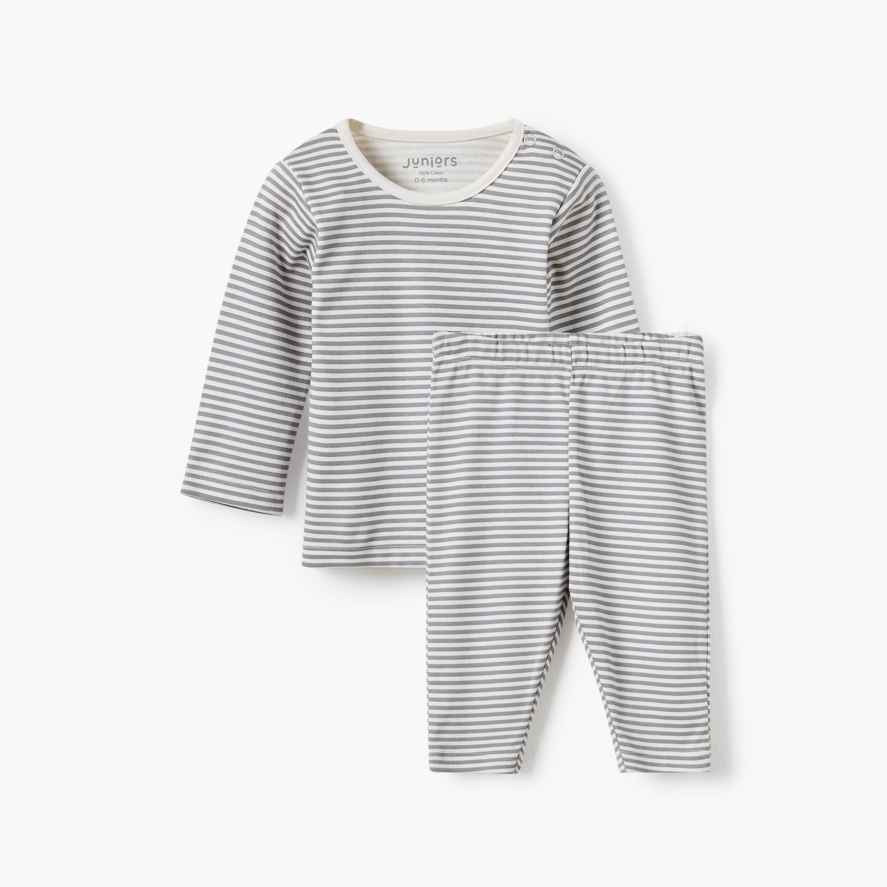 Juniors Striped T-shirt and Pyjama Set-baby-boys-clothing-nightwear-pyjamasets-image-2
