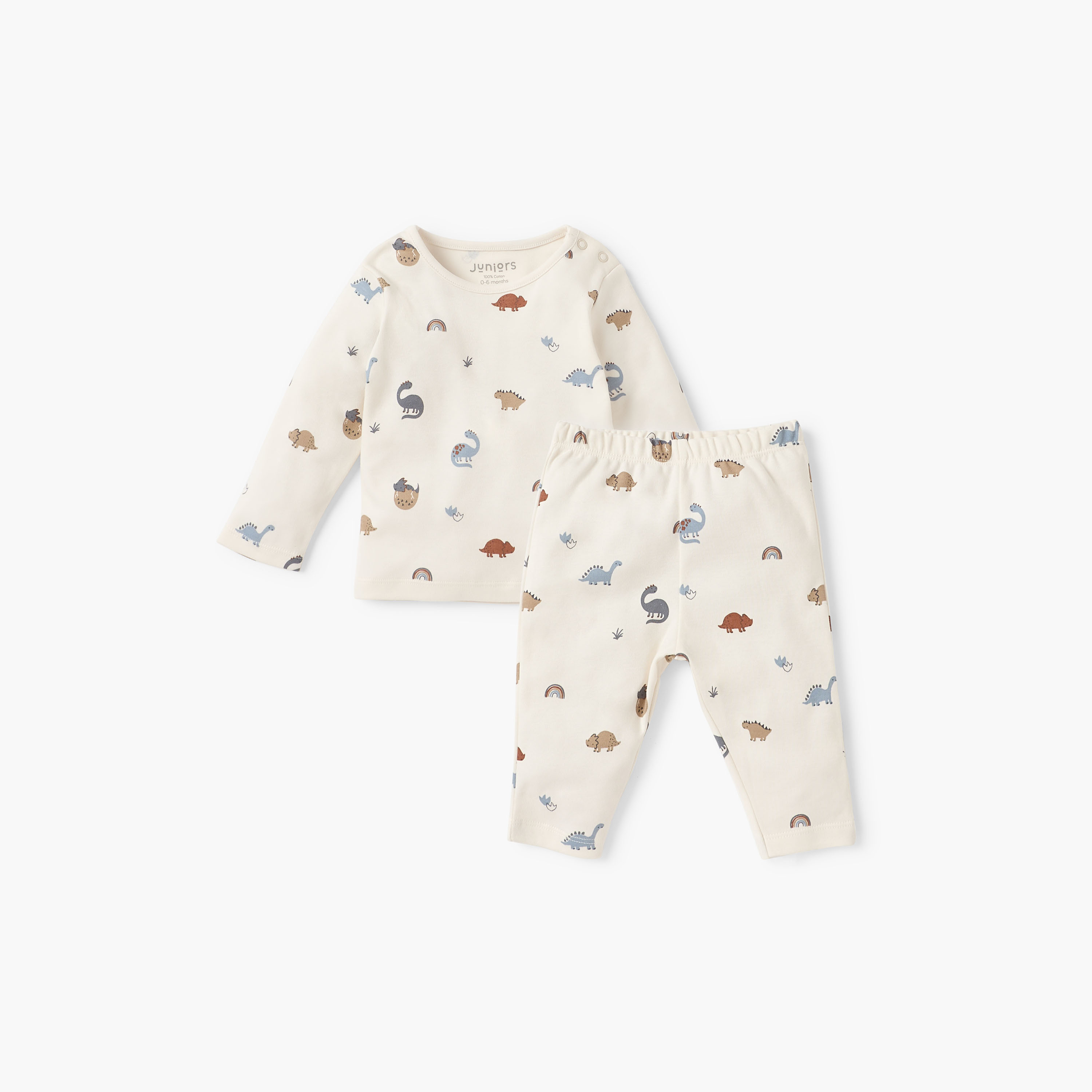 Juniors Animal Print T-shirt and Pyjama Set-baby-boys-clothing-nightwear-pyjamasets-image-1