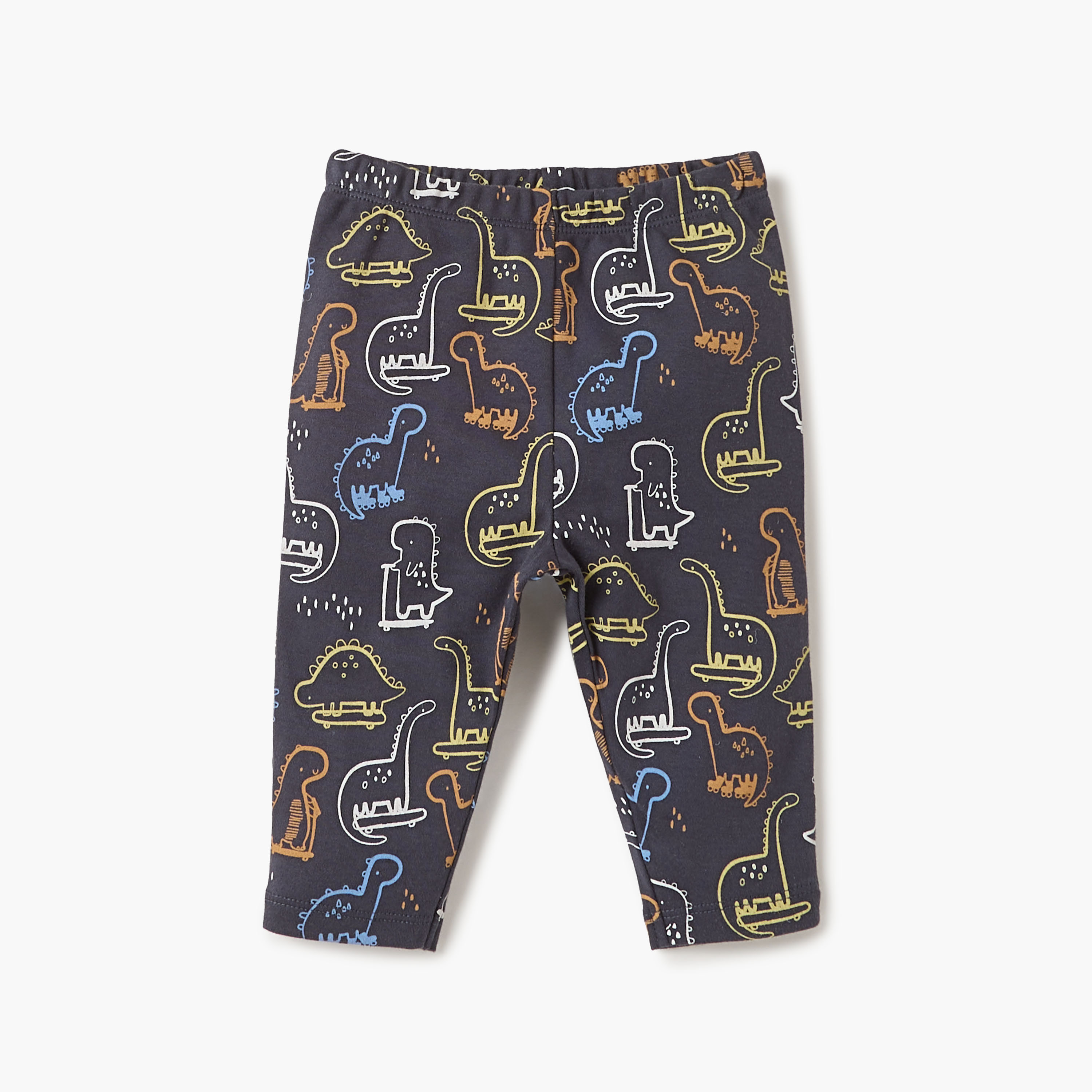 Juniors Dinosaur Print T-shirt and Pyjama Set-baby-boys-clothing-nightwear-pyjamasets-image-3