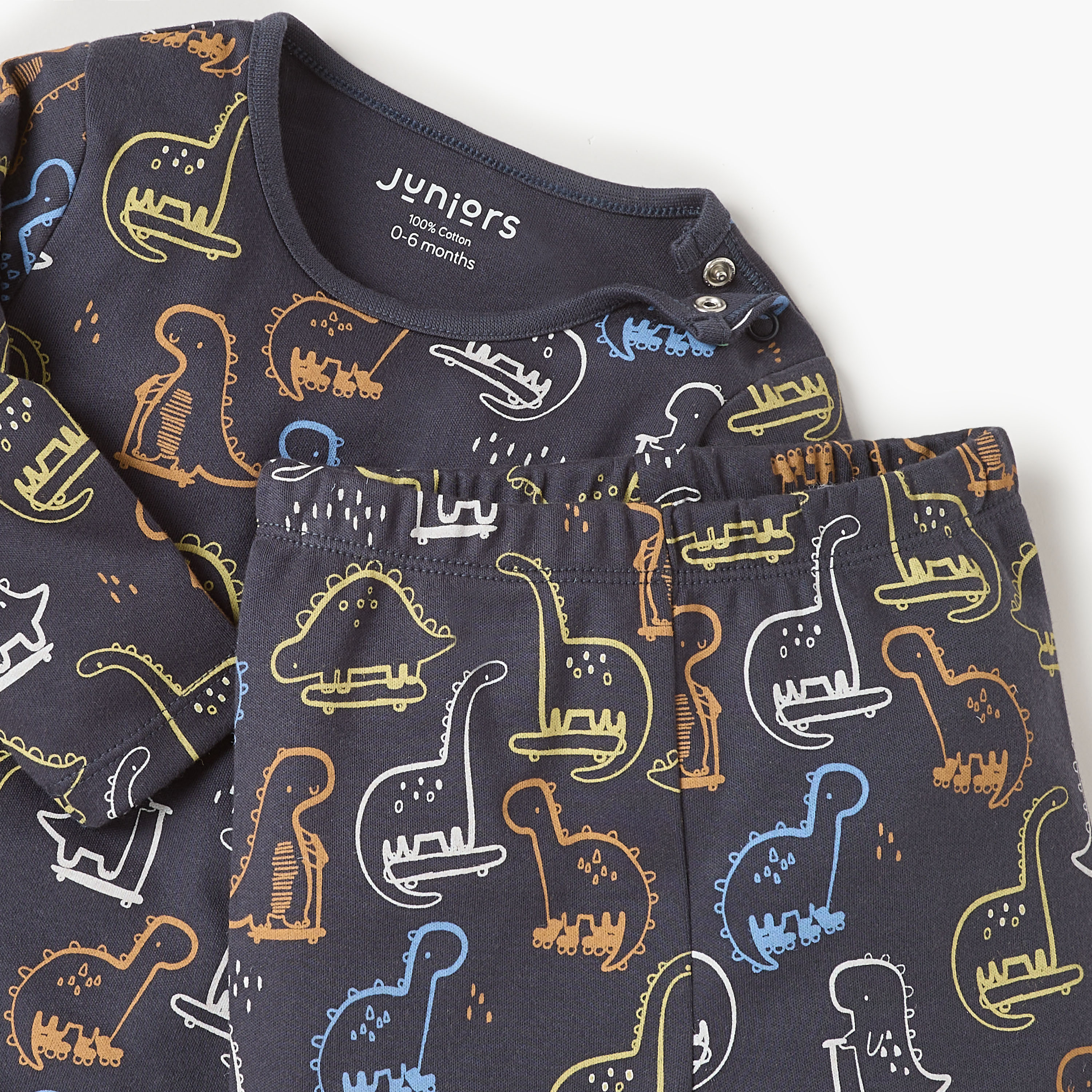 Juniors Dinosaur Print T-shirt and Pyjama Set-baby-boys-clothing-nightwear-pyjamasets-image-4