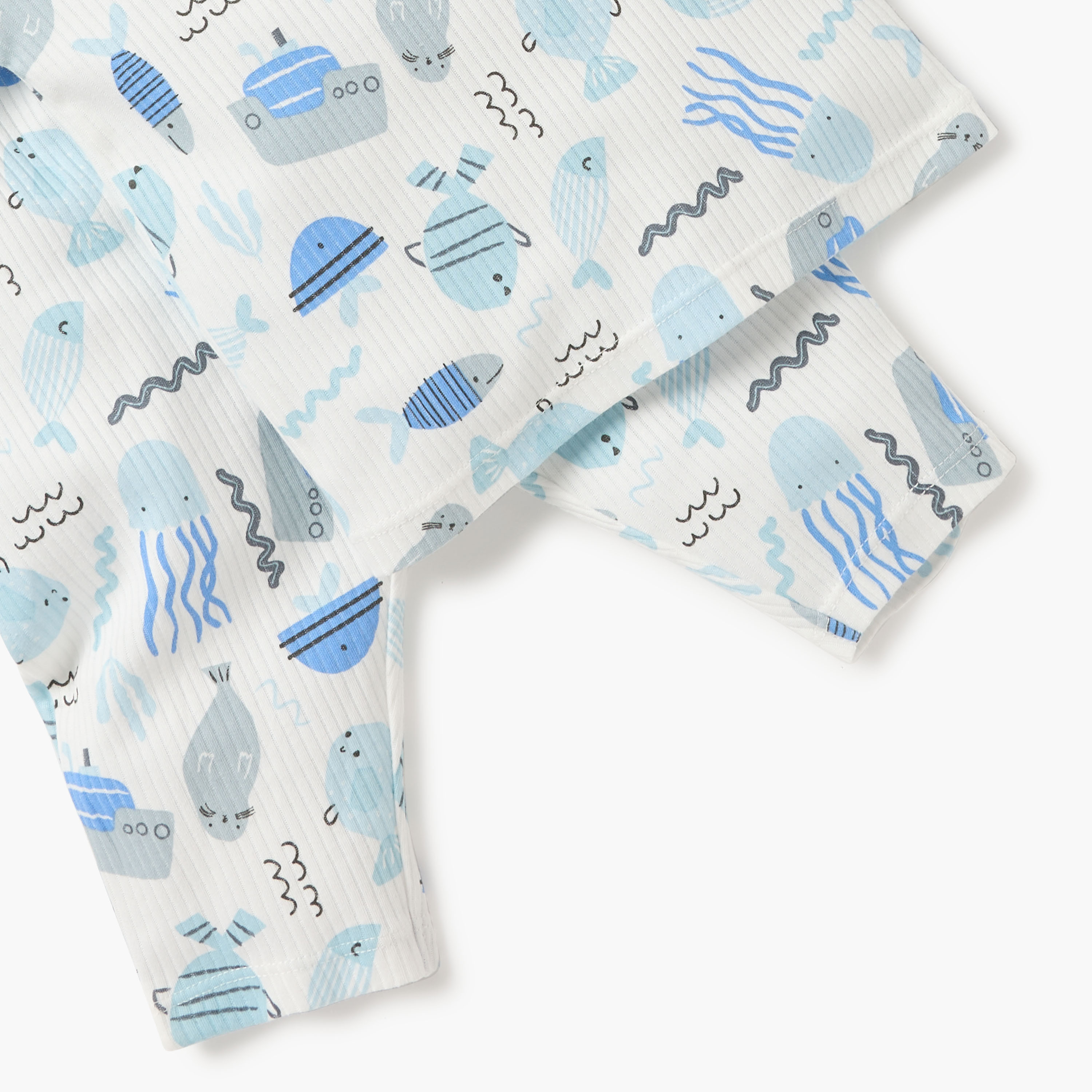 Juniors Sea Animal Print T-shirt and Pyjama Set-baby-boys-clothing-nightwear-pyjamasets-image-5